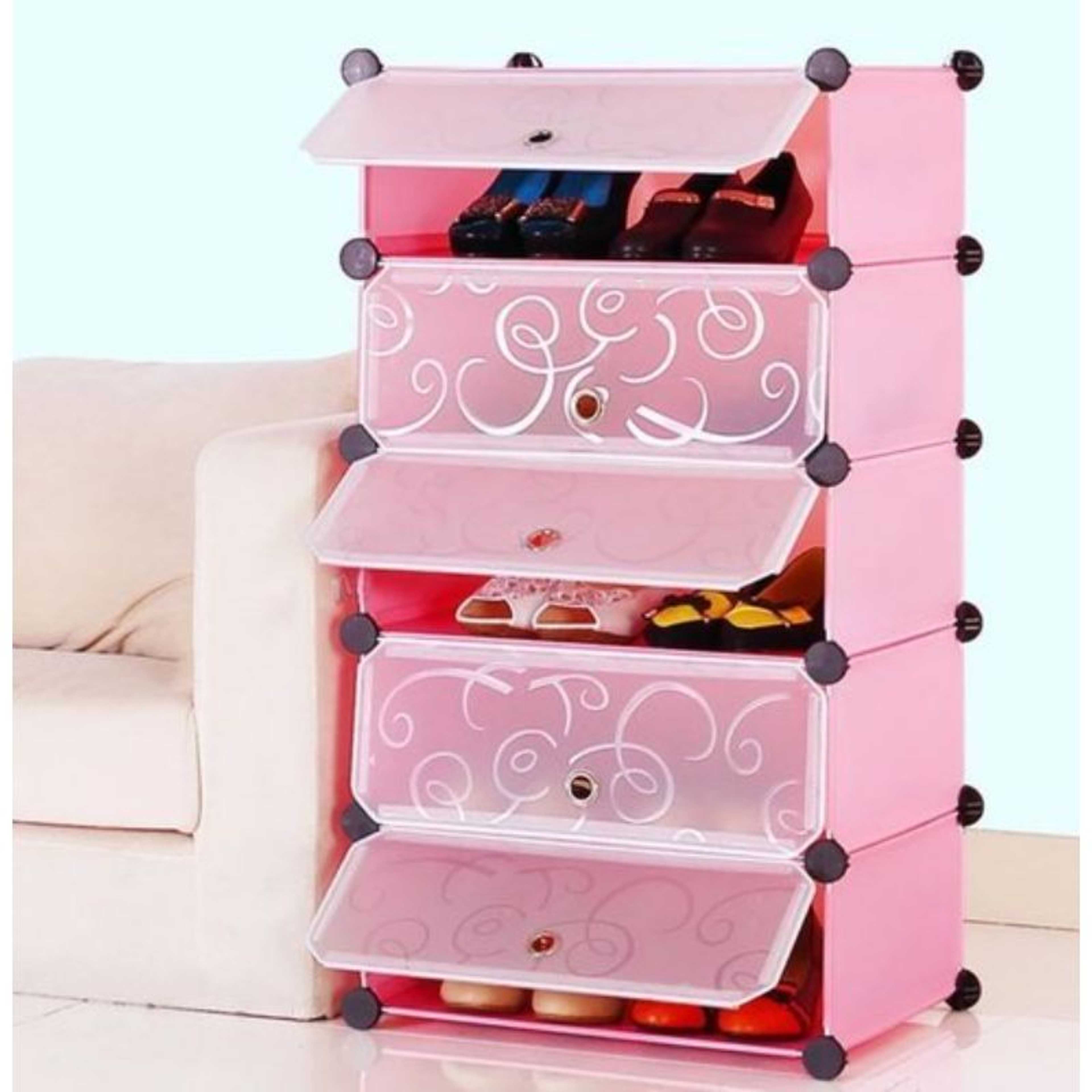 DIY 5 Cube Plastic Cabinet, Wardrobe , Organizer , Shoe Rack , Bookrack