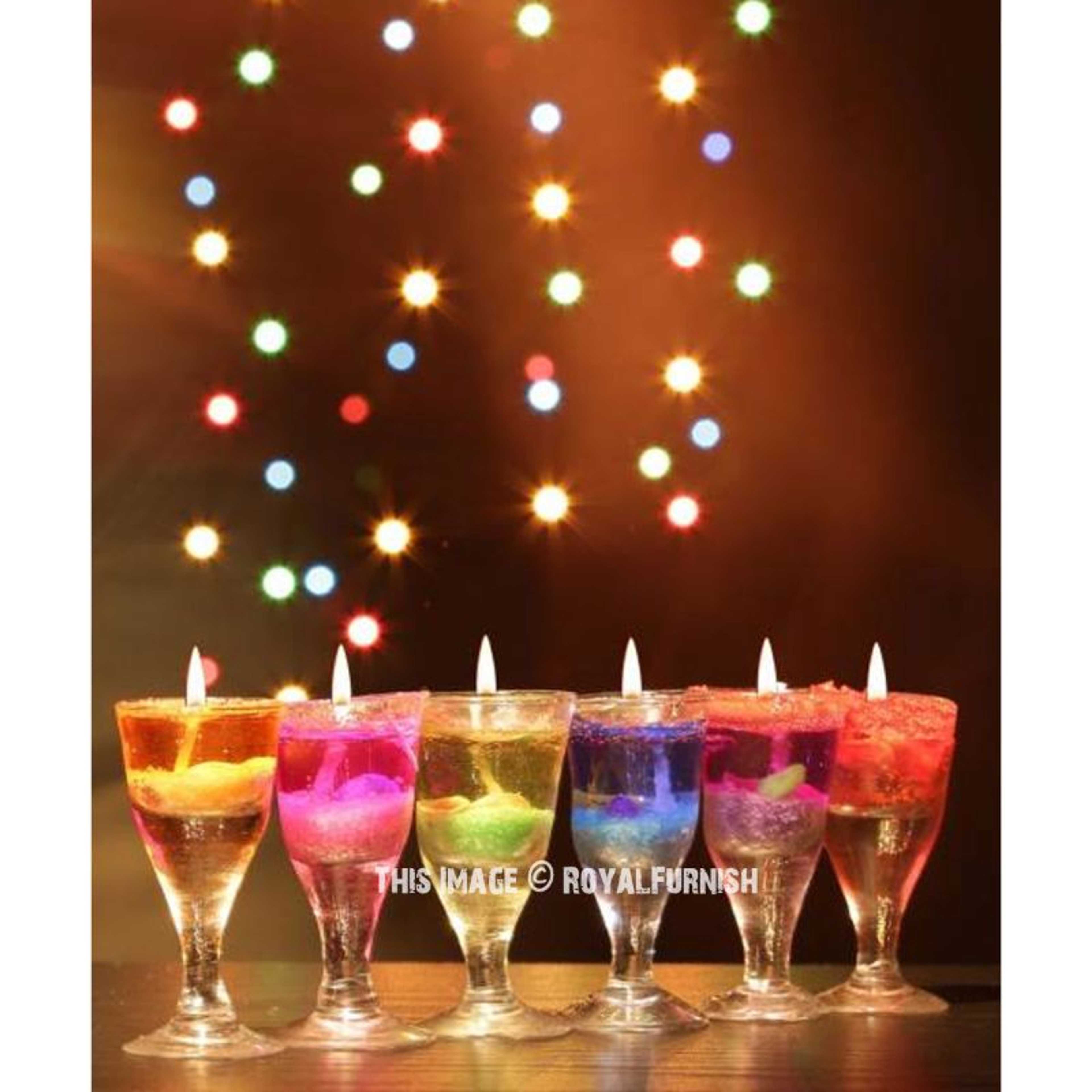 Colorful Scented Gel Candles in Mini Glass – Set of 6