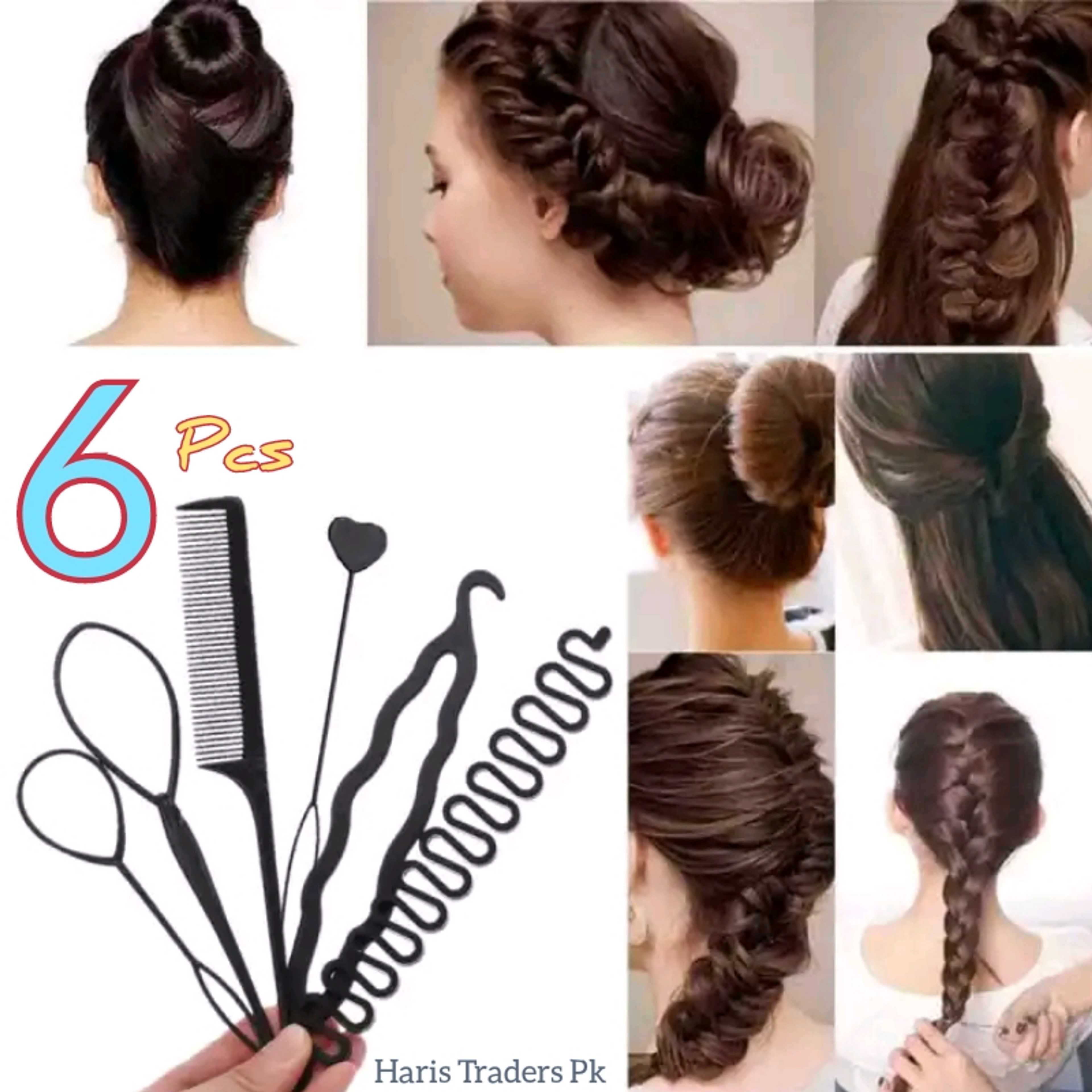 Hair Style Tools (Set Of 6 Pcs), Hair Accessories for girls,