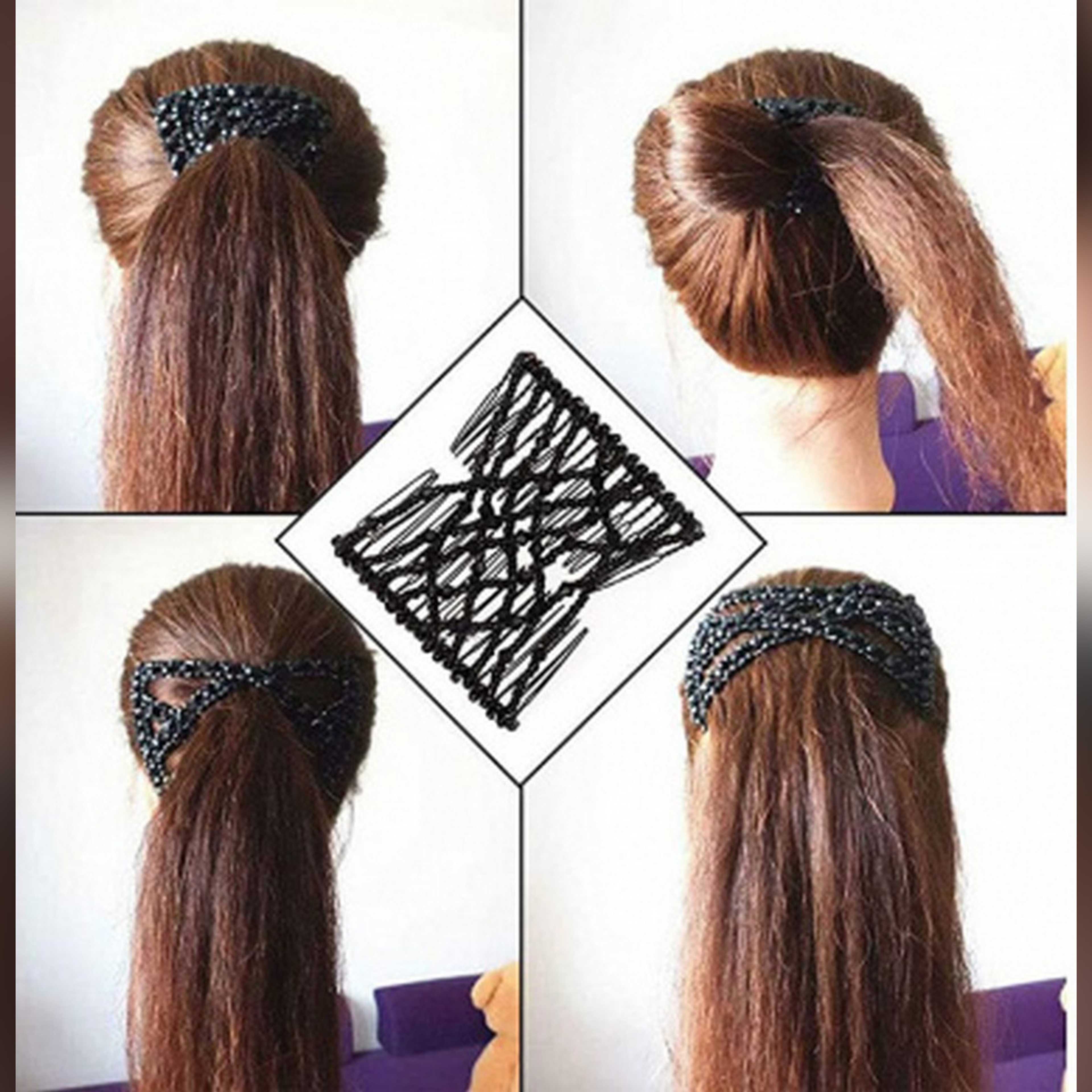 Magic Comb Clip for Women Girls Beads Flower Barrette Hairpin