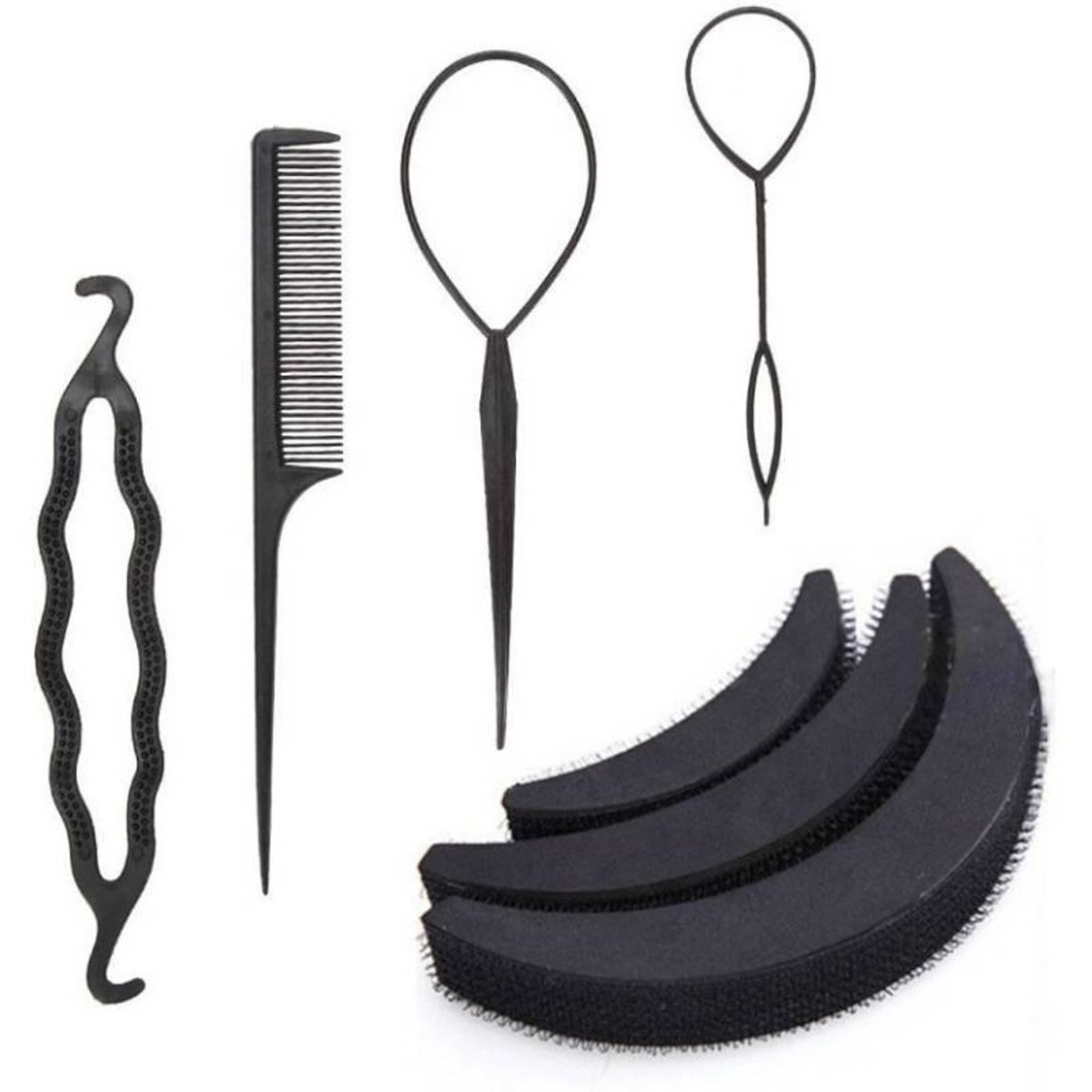 Set of STYLING Comb Set Hair Bumpits Bun Puff Maker Set of 6 with comb  (Set of 7)