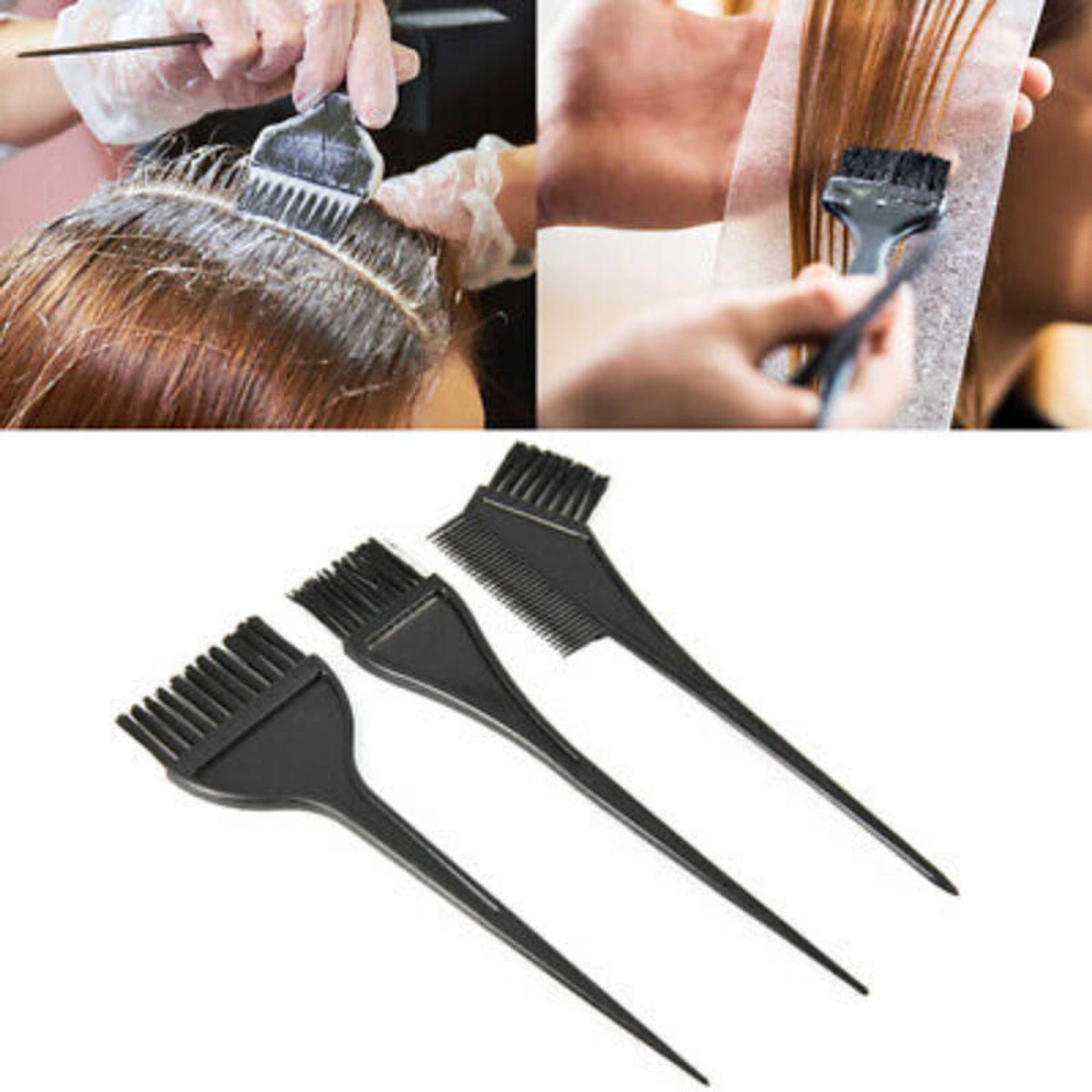 3 Pcs Hair Dye Colouring Bleach Tint Brush Comb Kit Set Saloon Hairdressing