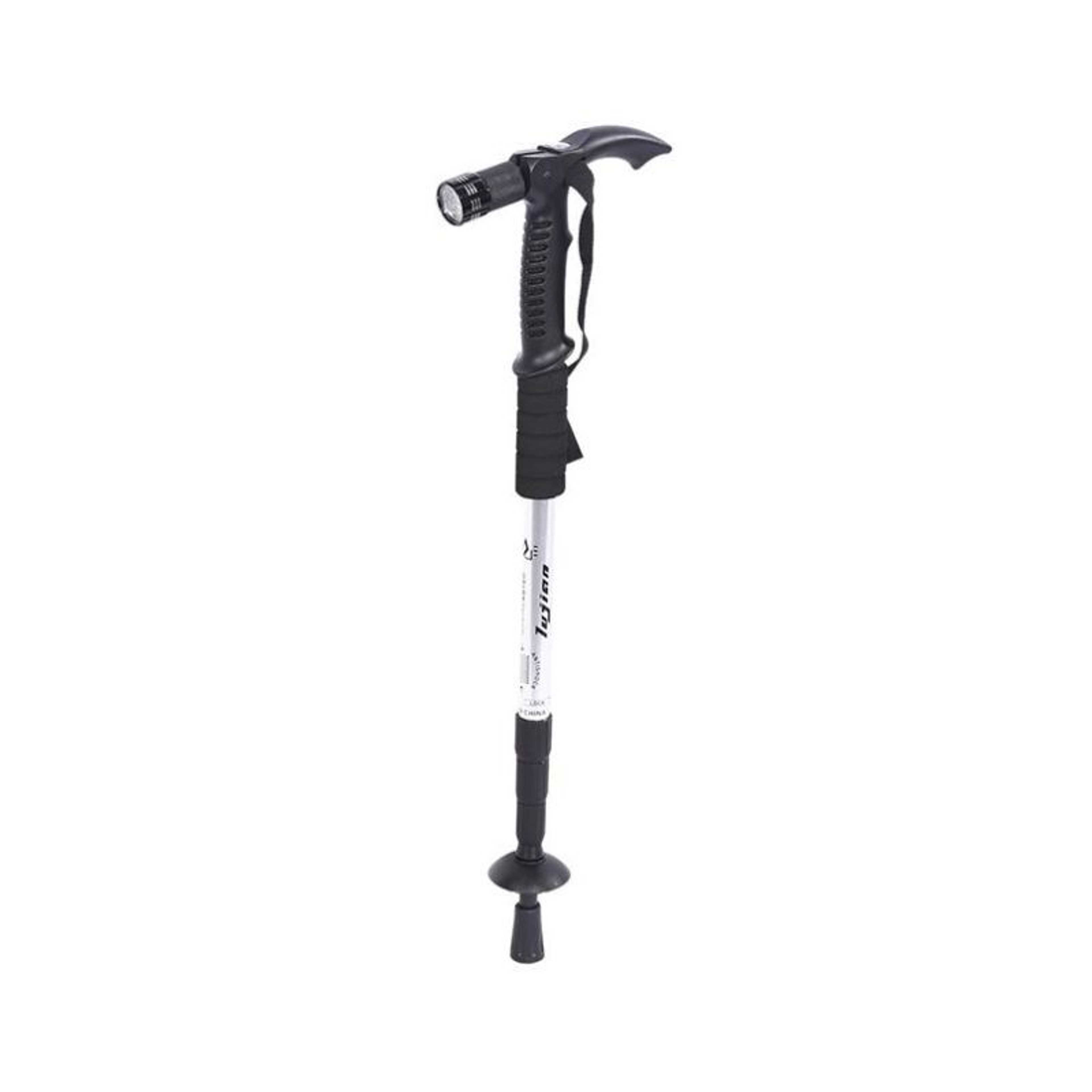 Cane Telescopic Walking-Stick Adjustable Trekking Hiking Pole with led Light for Old Man-Ivory White