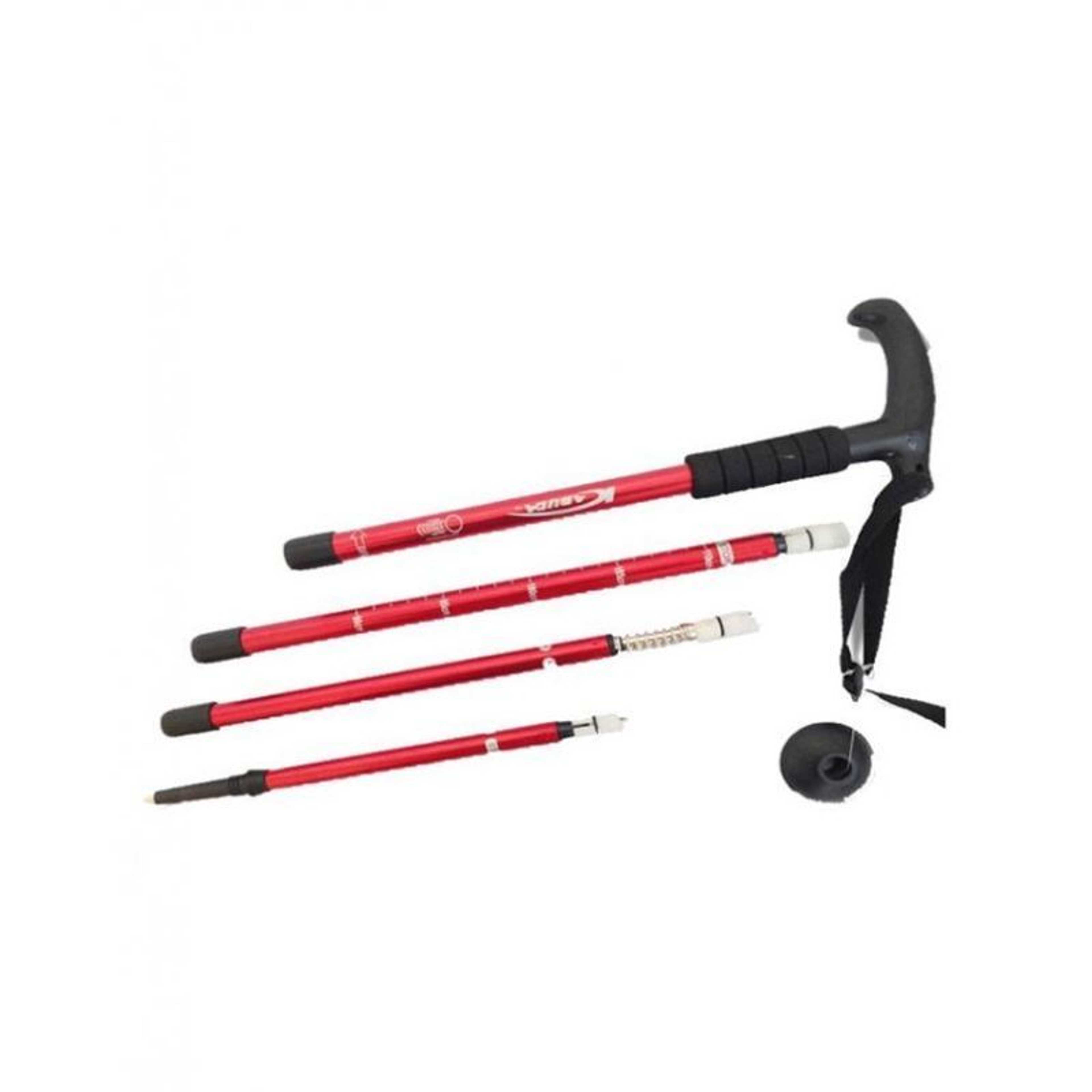 4-Section Adjustable Cane Walking Stick Trekking Poles Trail Ultralight Adjustable Canes For Men Outdoor Camping Hiking Climbing Red