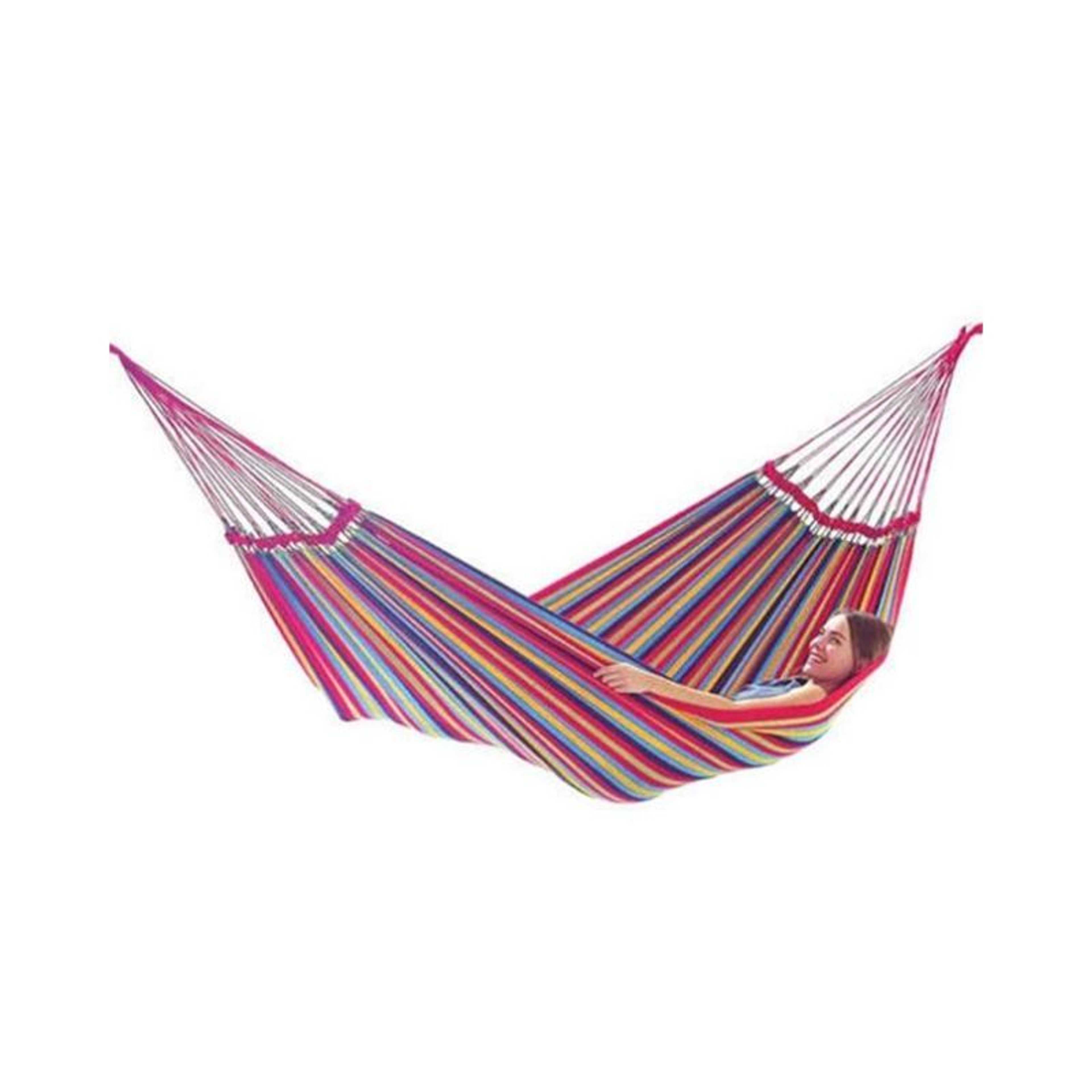 Outdoor Hammock Hang Bed Camping Canvas Striped Design