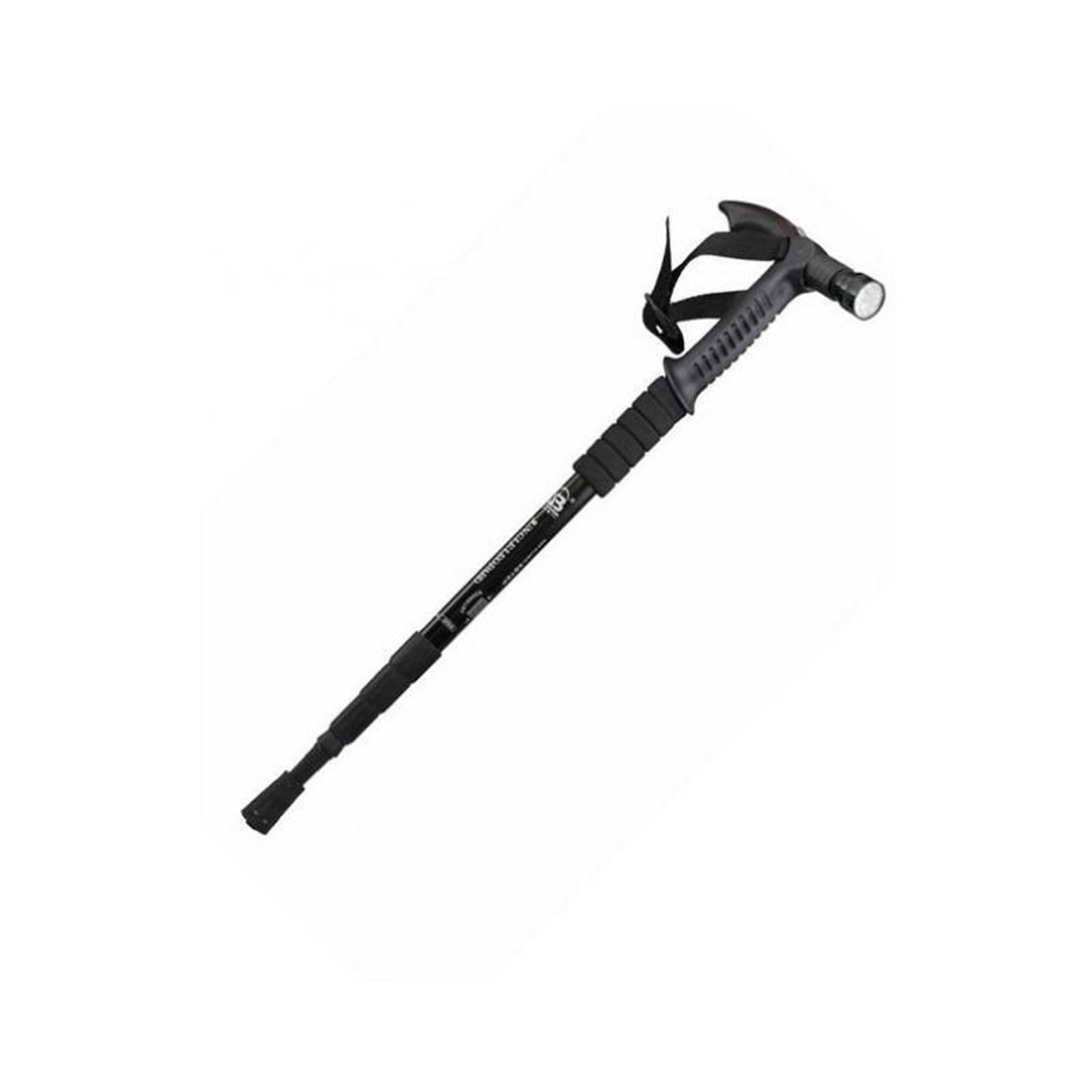 Hiking Stick with Handle and LED Light – Black