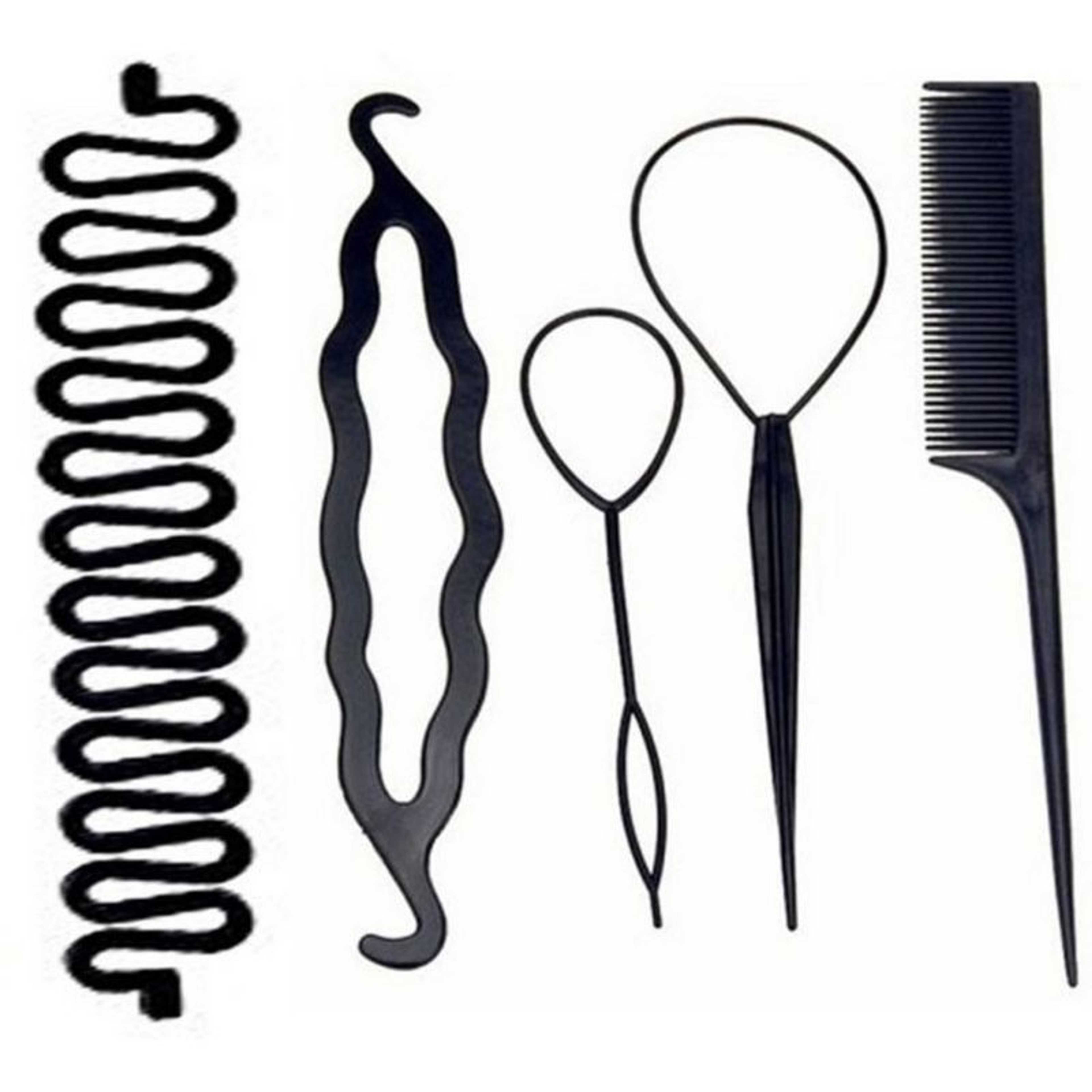 Braids Tool with Zig Zag Pony Tail Makers (Set Of 5 Pcs)