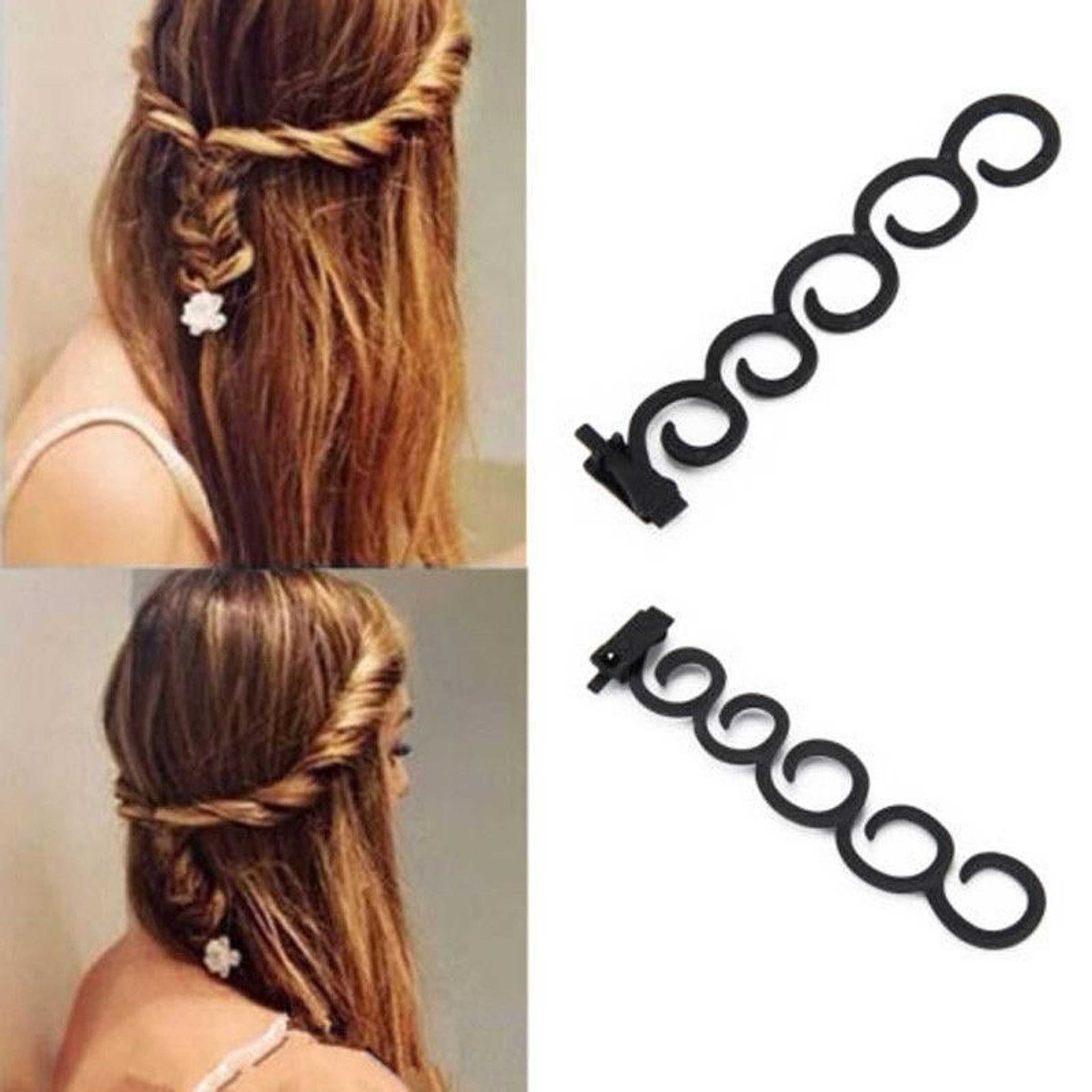 2x French Hair Accessory Braiding Tool Hook Magic Twist Styling Roller Bun Maker