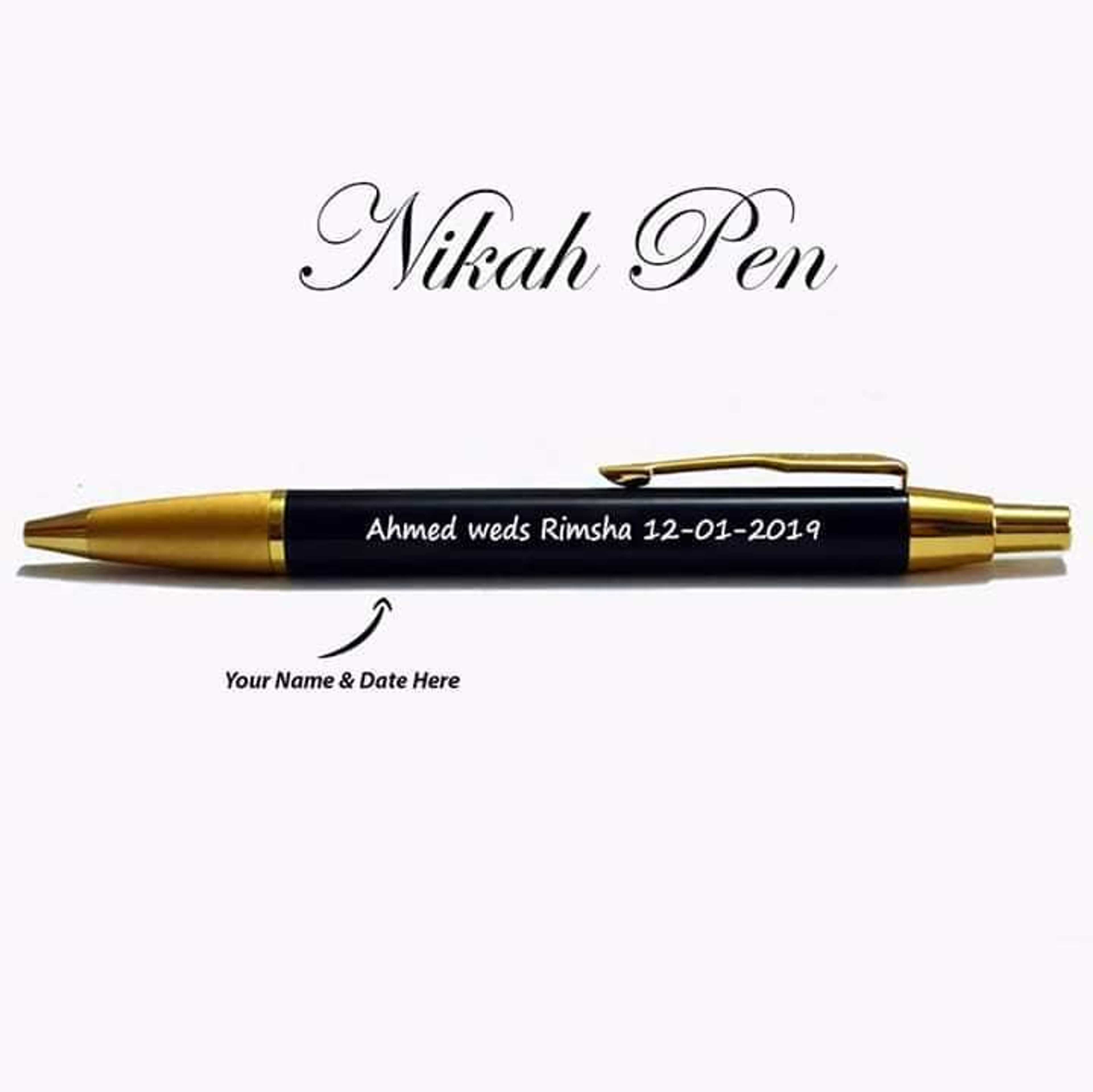 Customized Metal Engraved Nikkah Signature Pen Nikkahfied Metal Pen