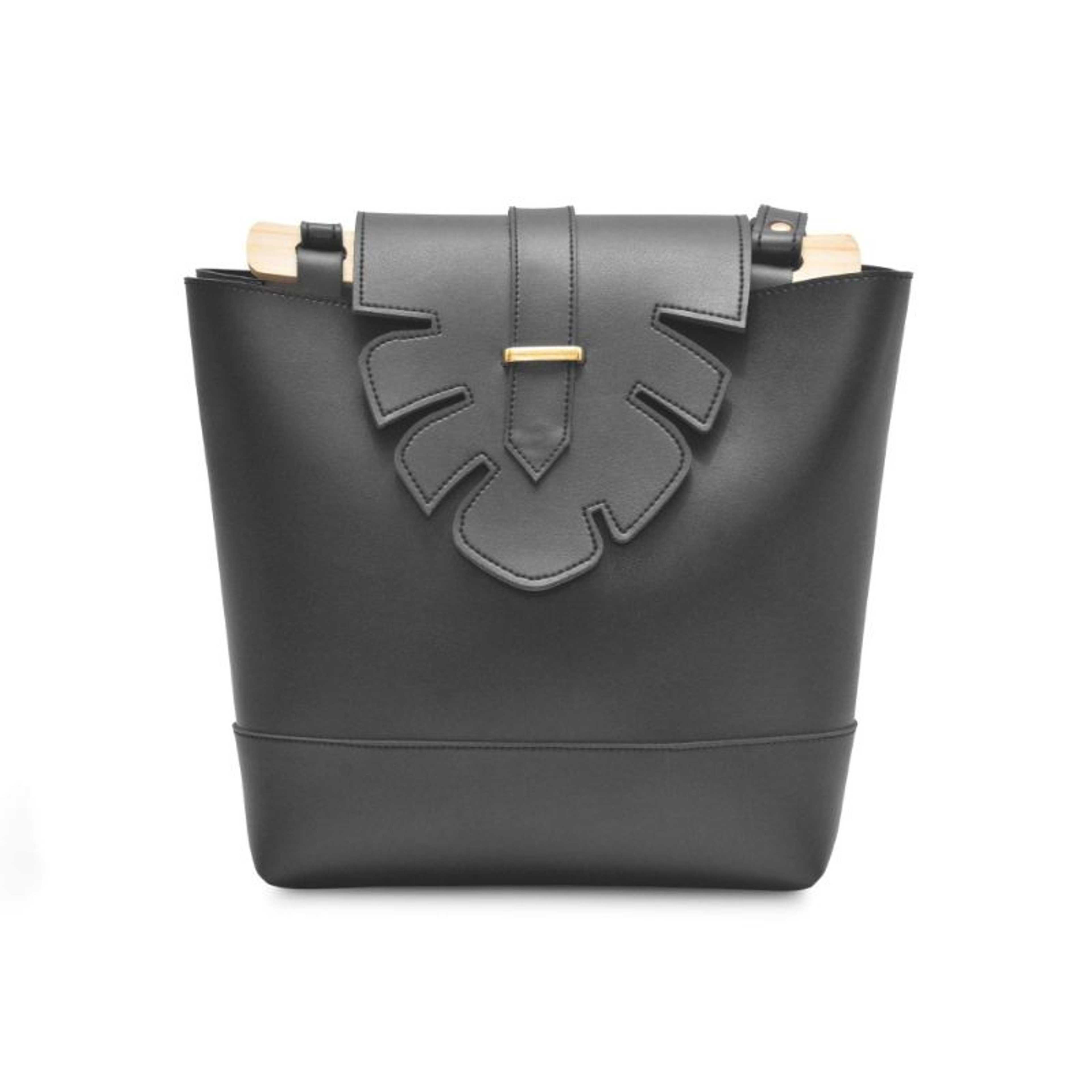 Woman Handbags - Black Leaflet handbag