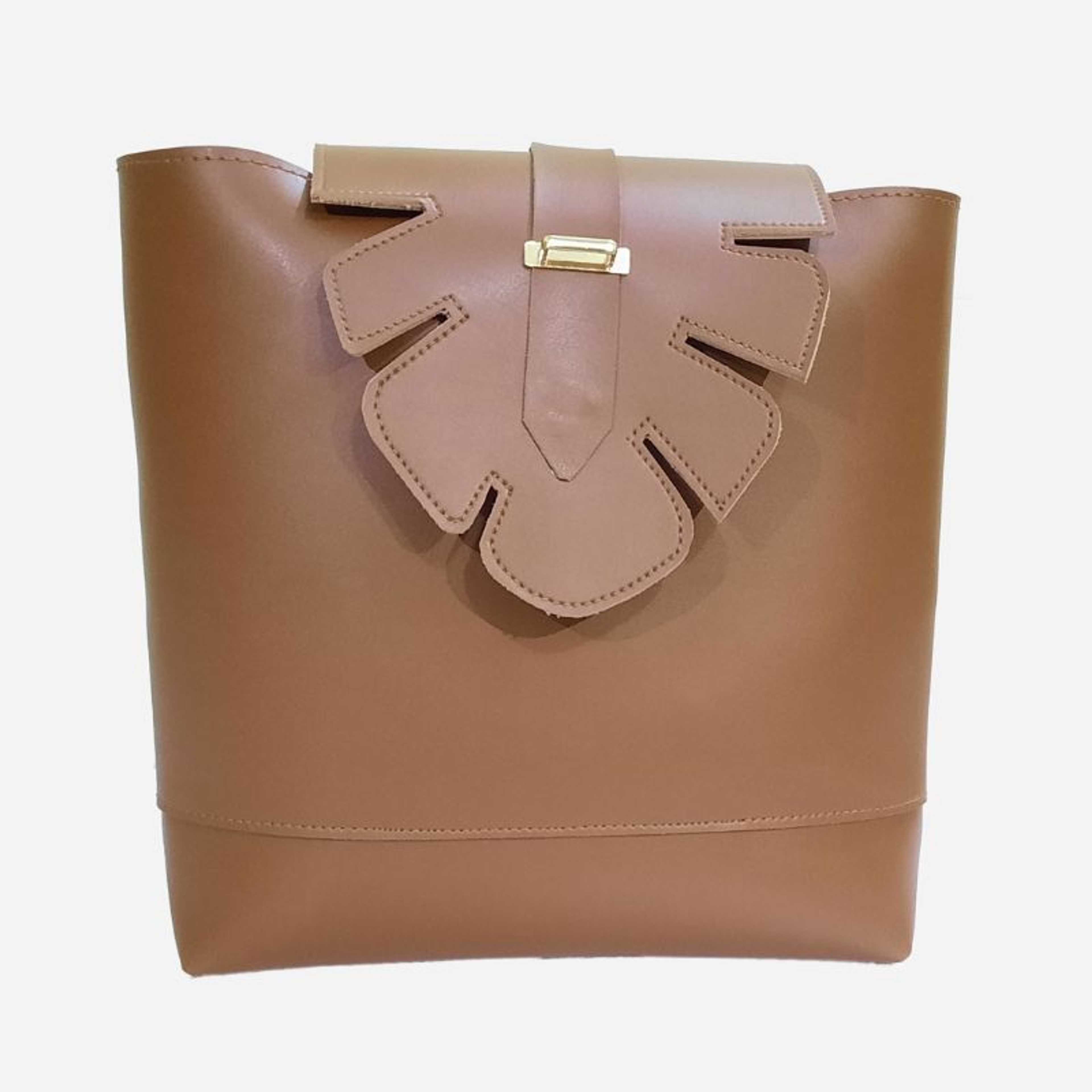 Handbag For Women - Brown Leaflet Handbag