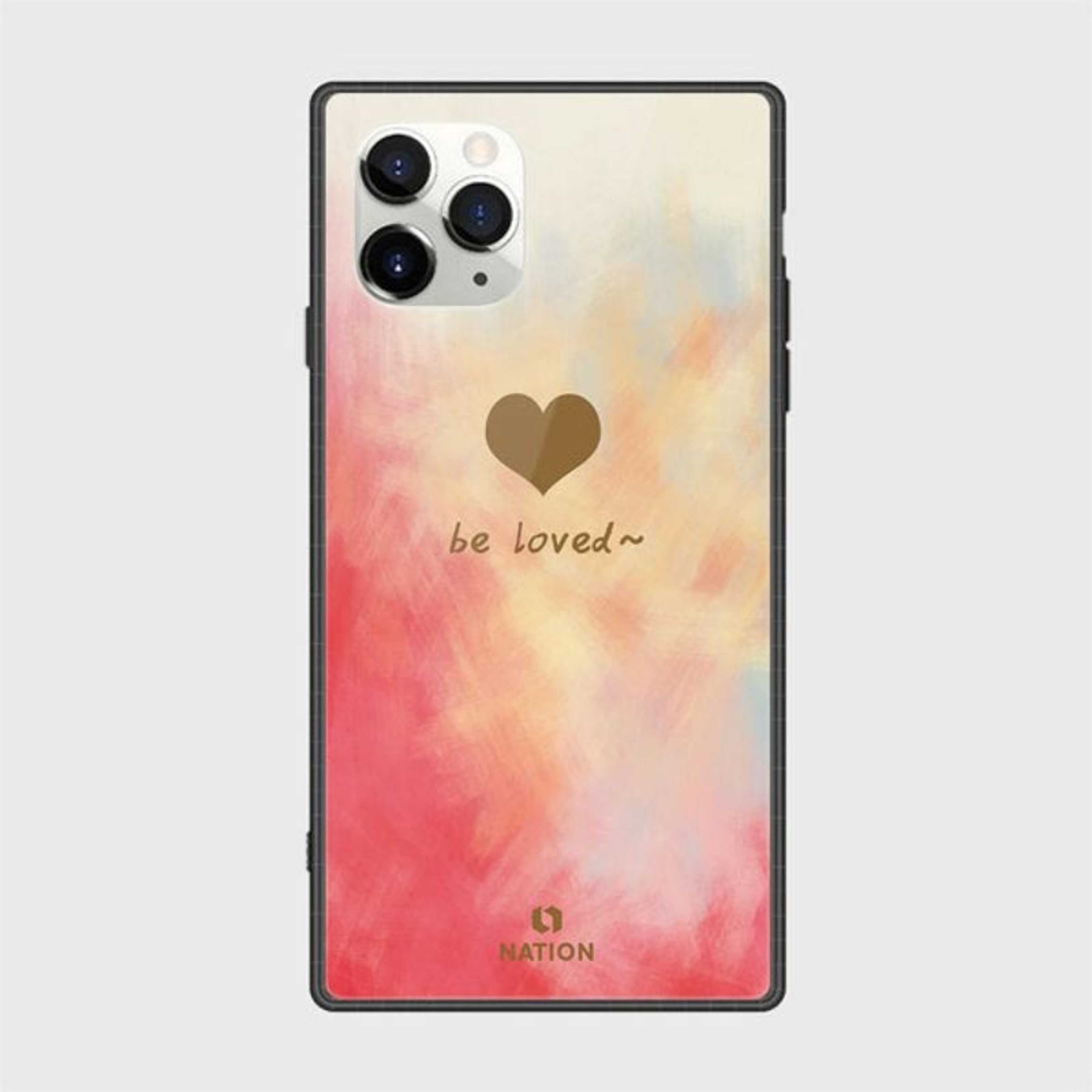iPhone 12 Pro Cover - Onation Heart Series - HQ Ultra Shine Premium Infinity Glass Soft Silicon Borders Case - Product Main Image