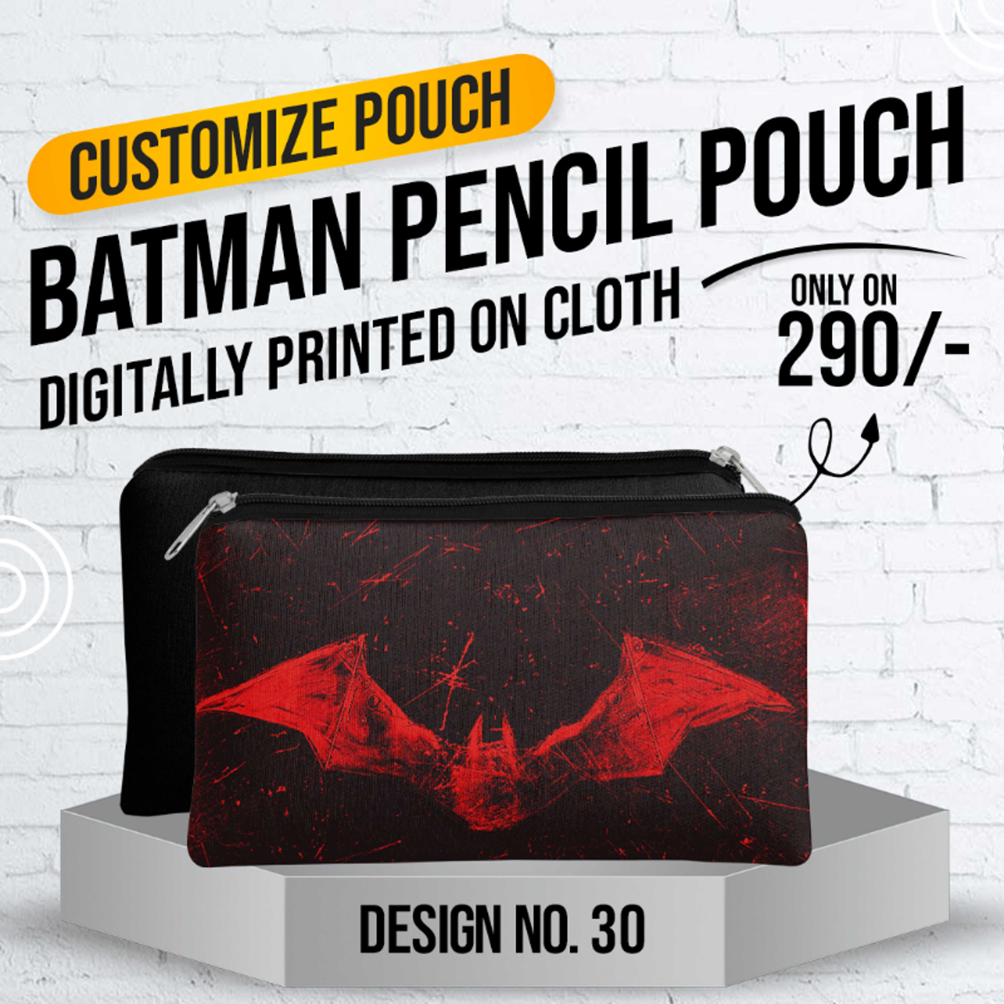 Badman Pencil Pouch (Digitally Printed on Cloth) D-30