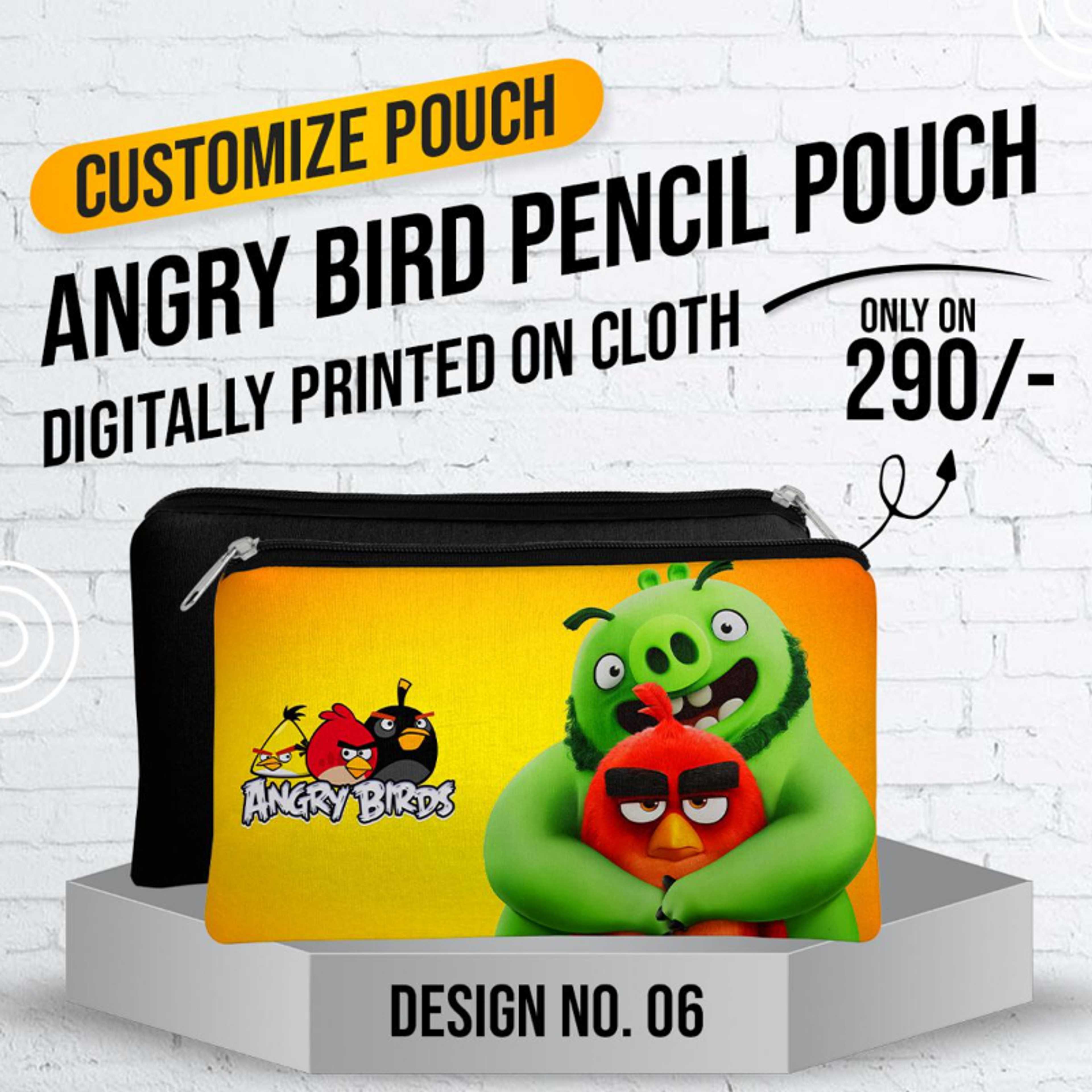 Angry Bird Pencil Pouch (Digitally Printed on Cloth) D-6