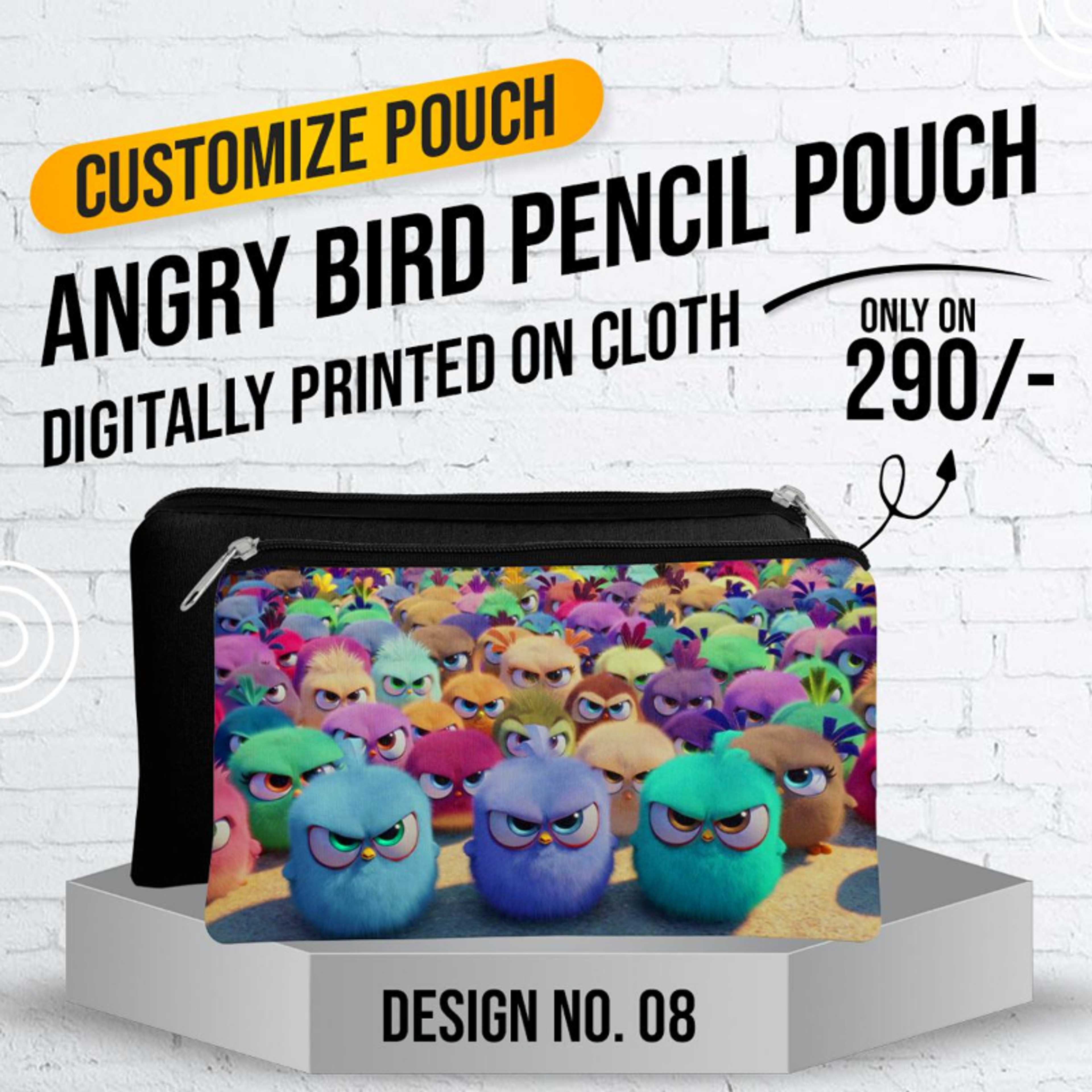 Angry Bird Pencil Pouch (Digitally Printed on Cloth) D-8