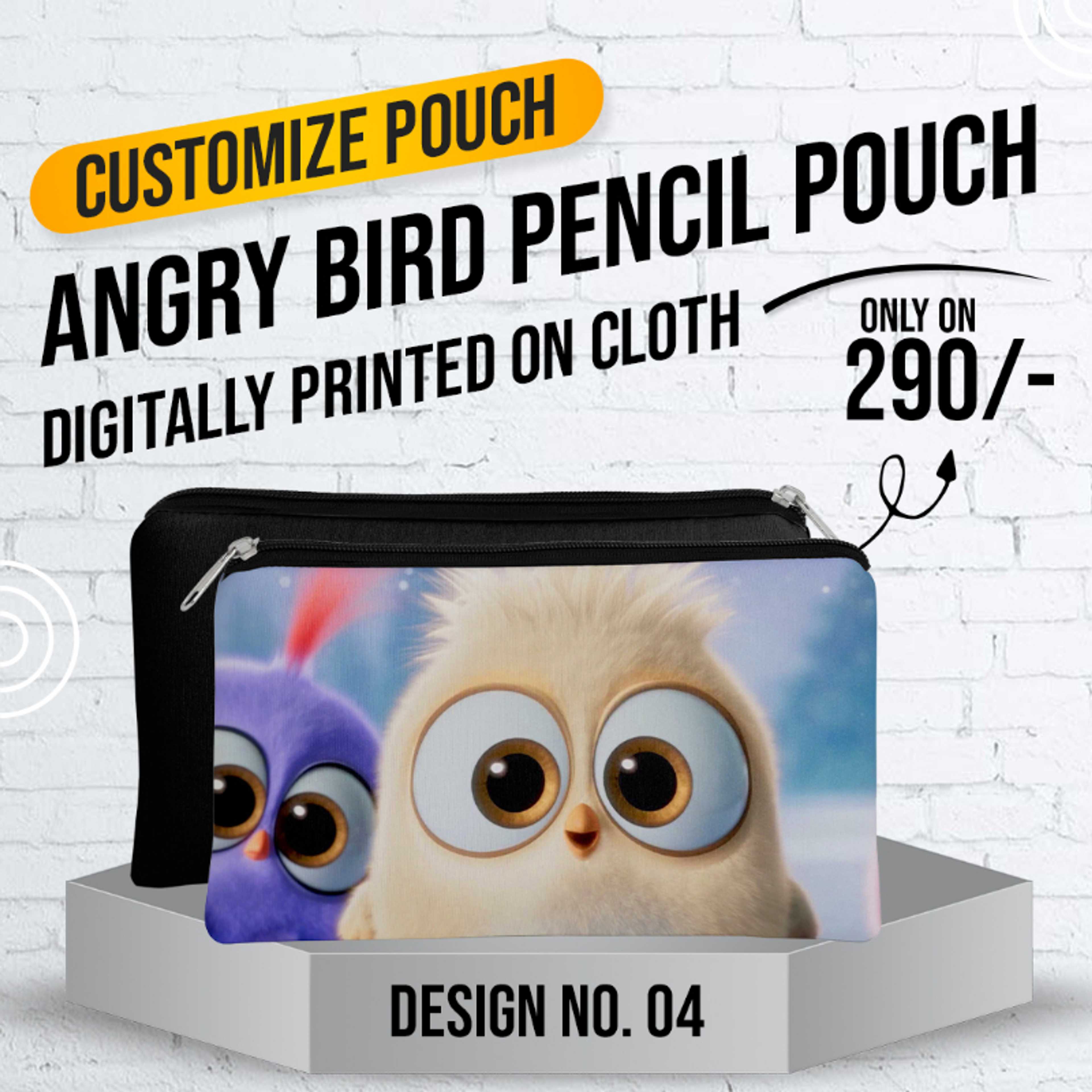 Angry Bird Pencil Pouch (Digitally Printed on Cloth) D-3