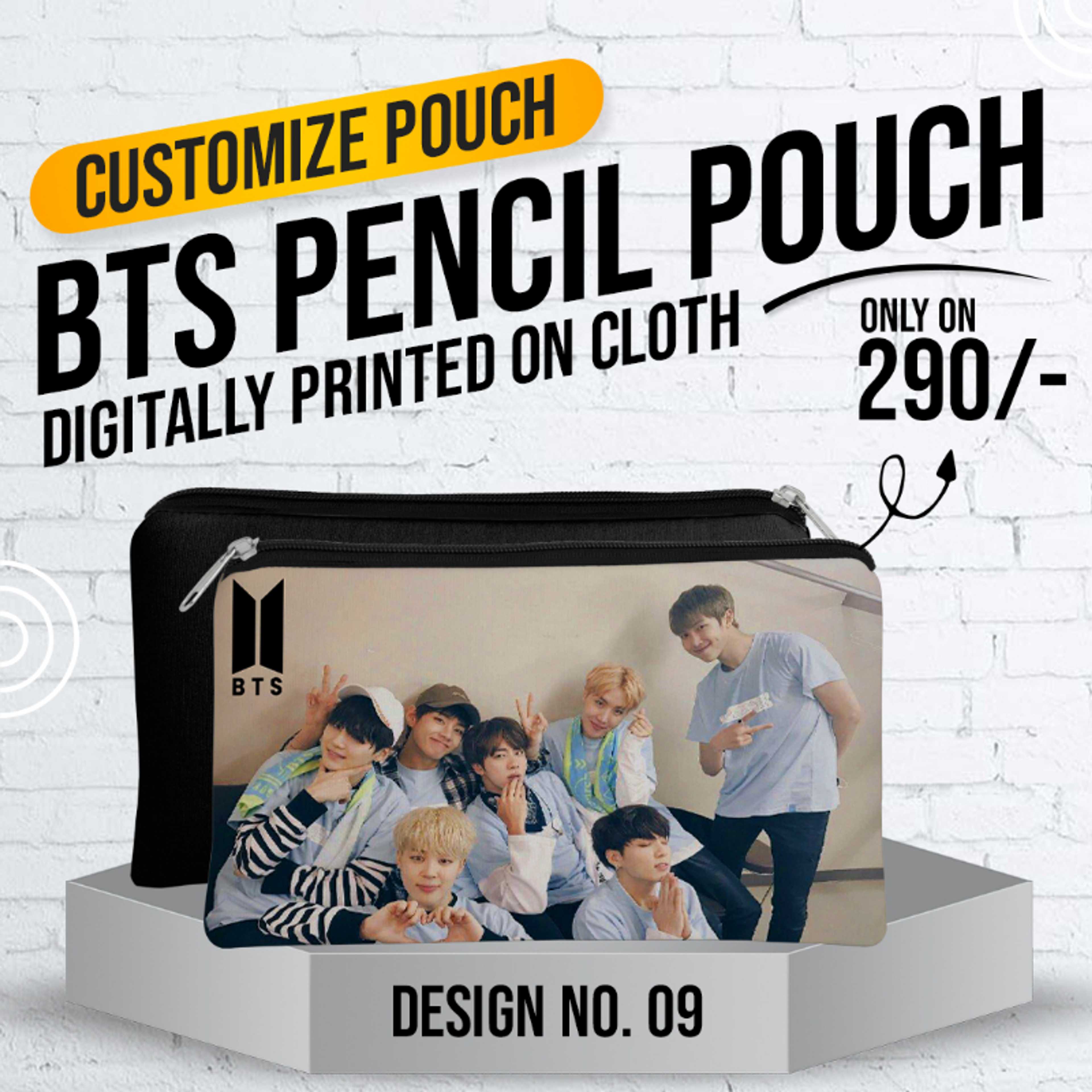 BTS Pencil Pouch (Digitally Printed on Cloth) D-9