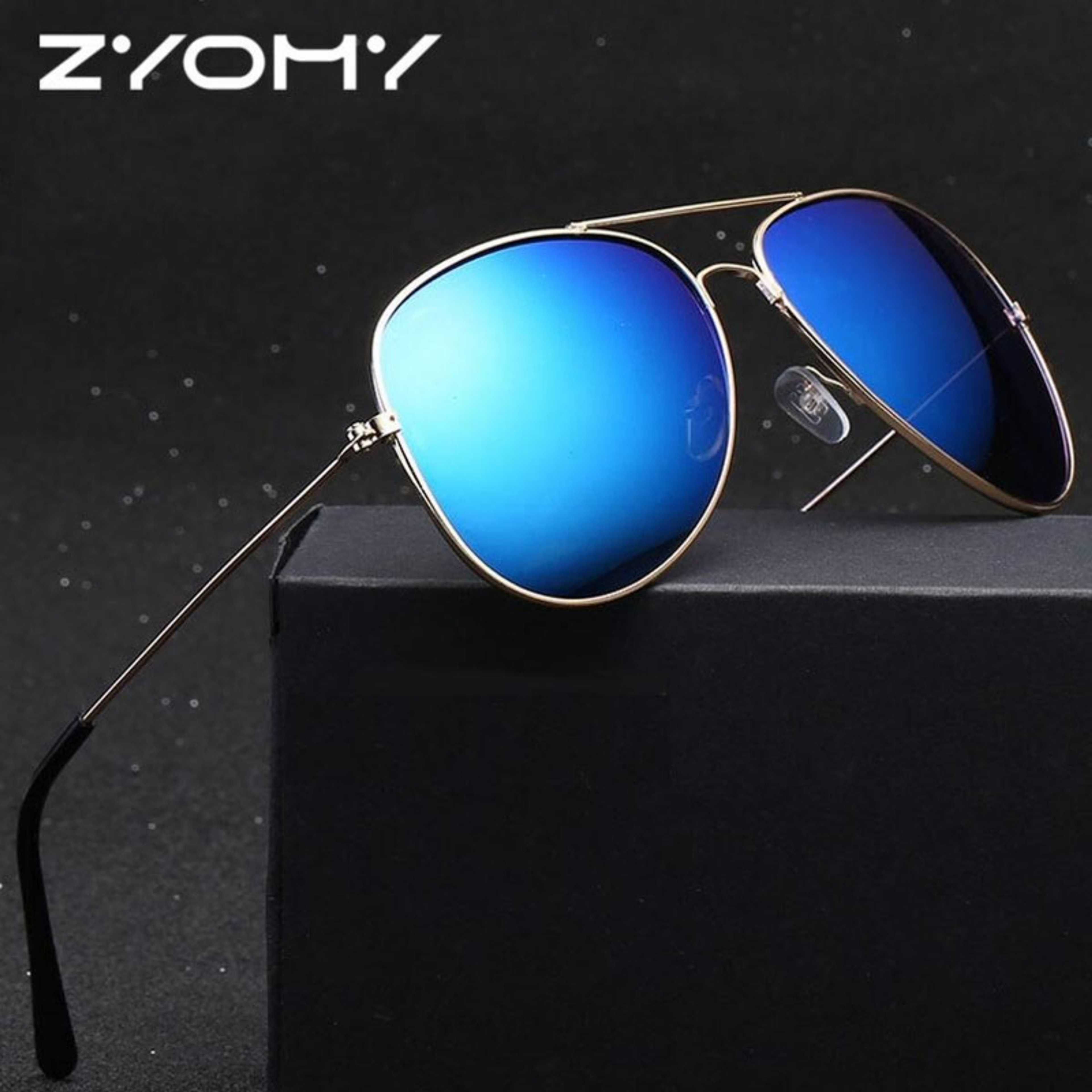 Aviator Style Sunglasses Metal Frame Double Beam Colorful - Sunglasses