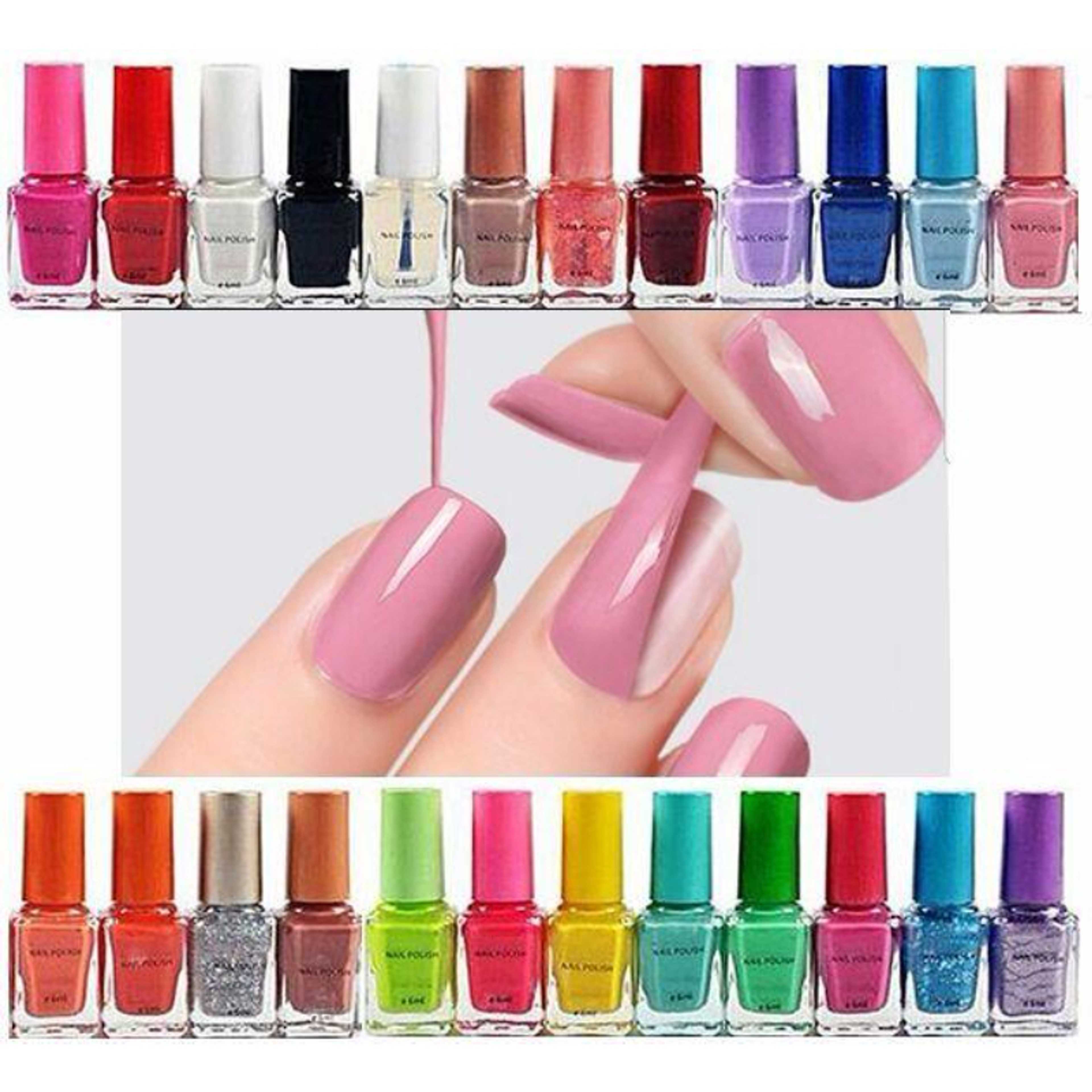 Pack Of 12 Peel Off Nail Paints / Nail Polish - Multicolor - Product Main Image
