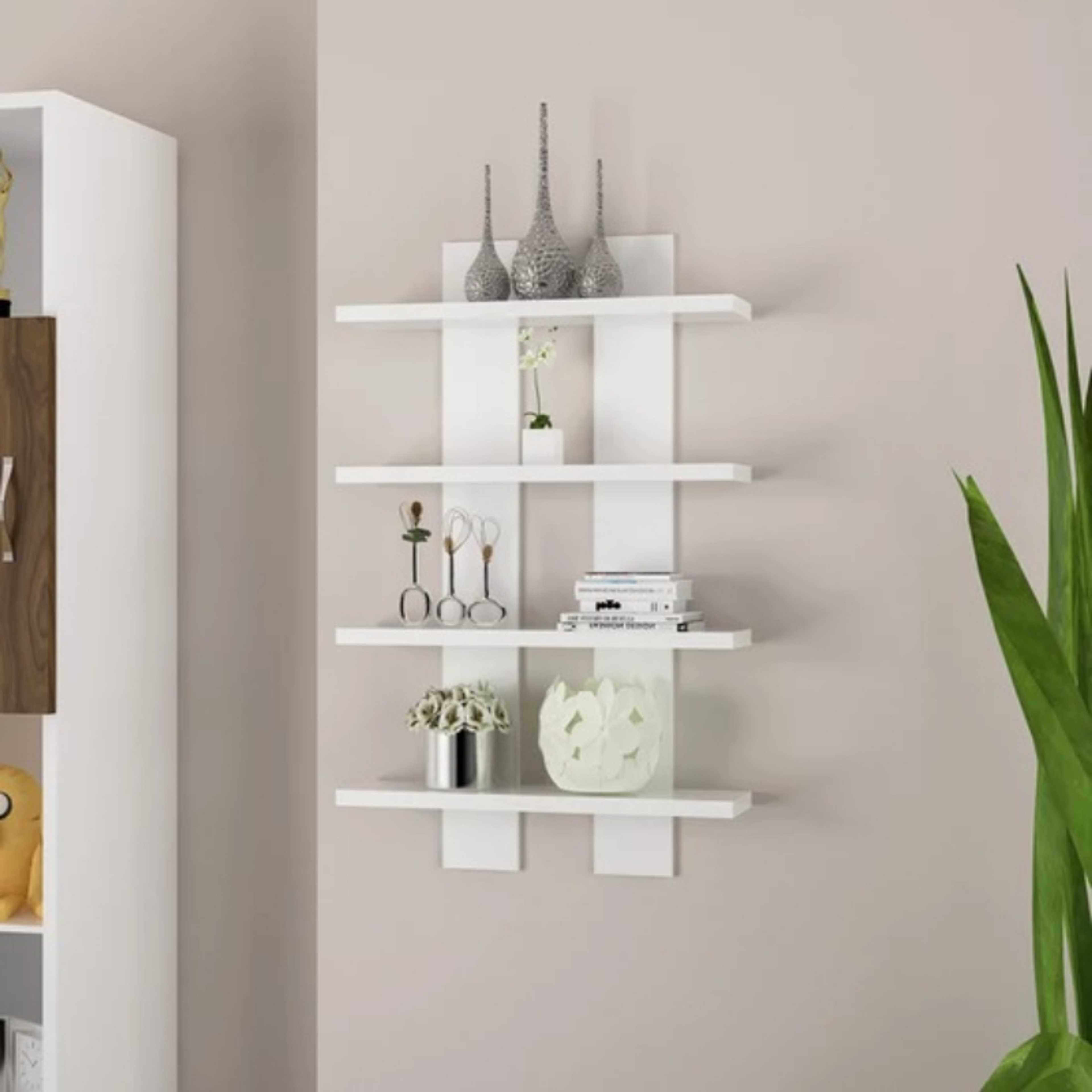 Wall Mount Floating Shelves / 4 Tier Hanging BookShelf