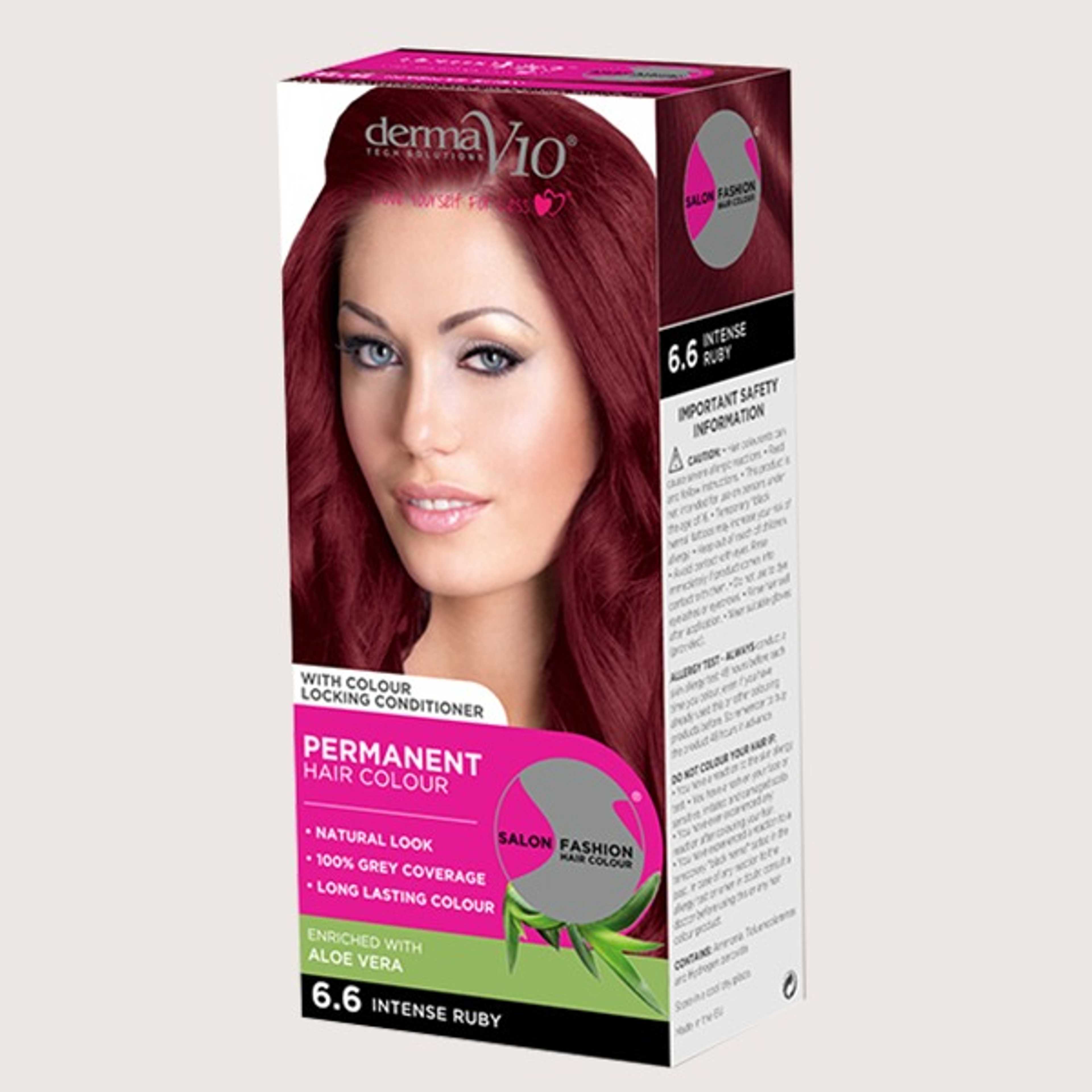 derma V10 Intense Ruby Permanent Hair Color