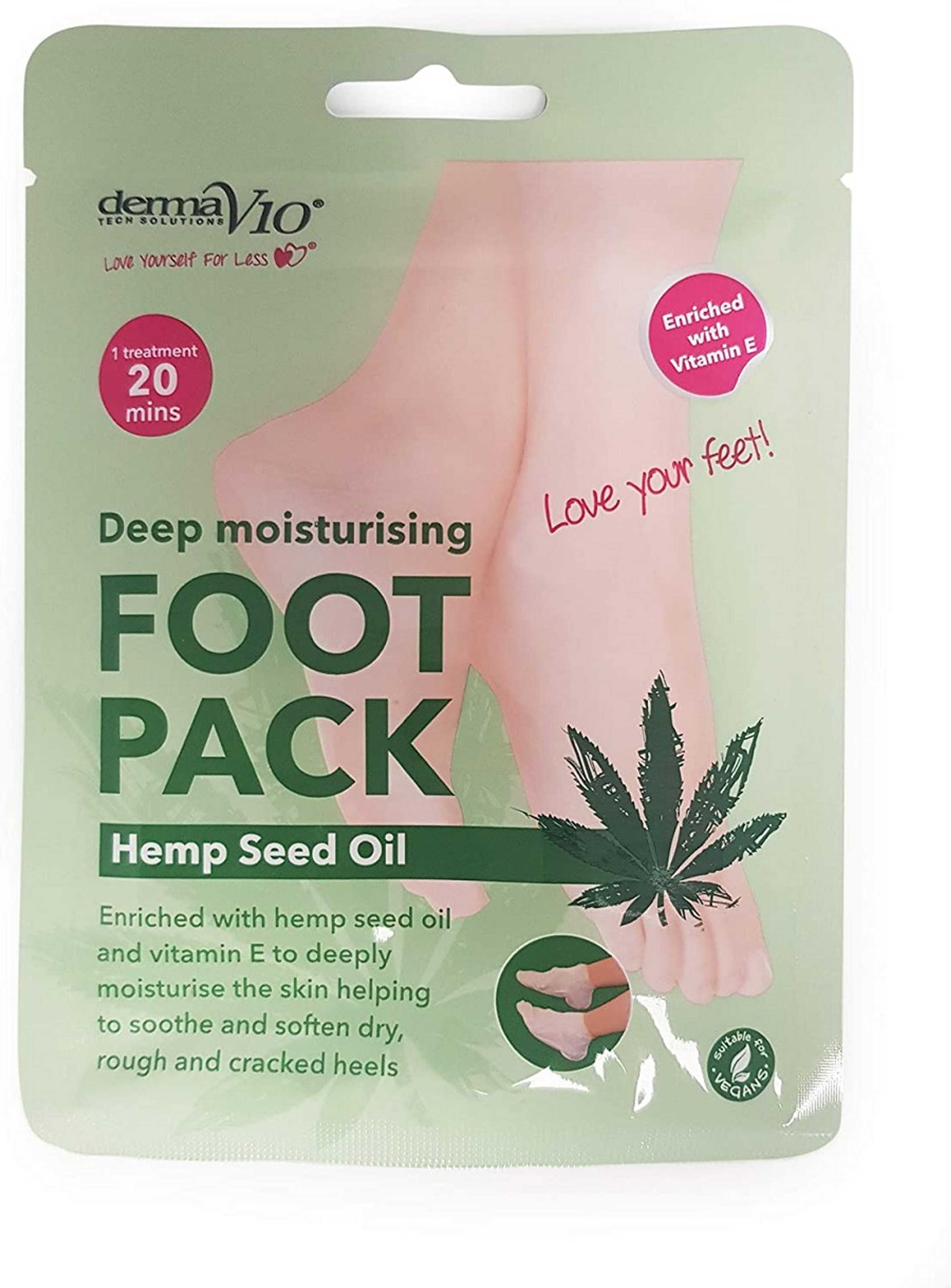 derma V10 deep Moisturising Foot Pack Hemp Seed Oil