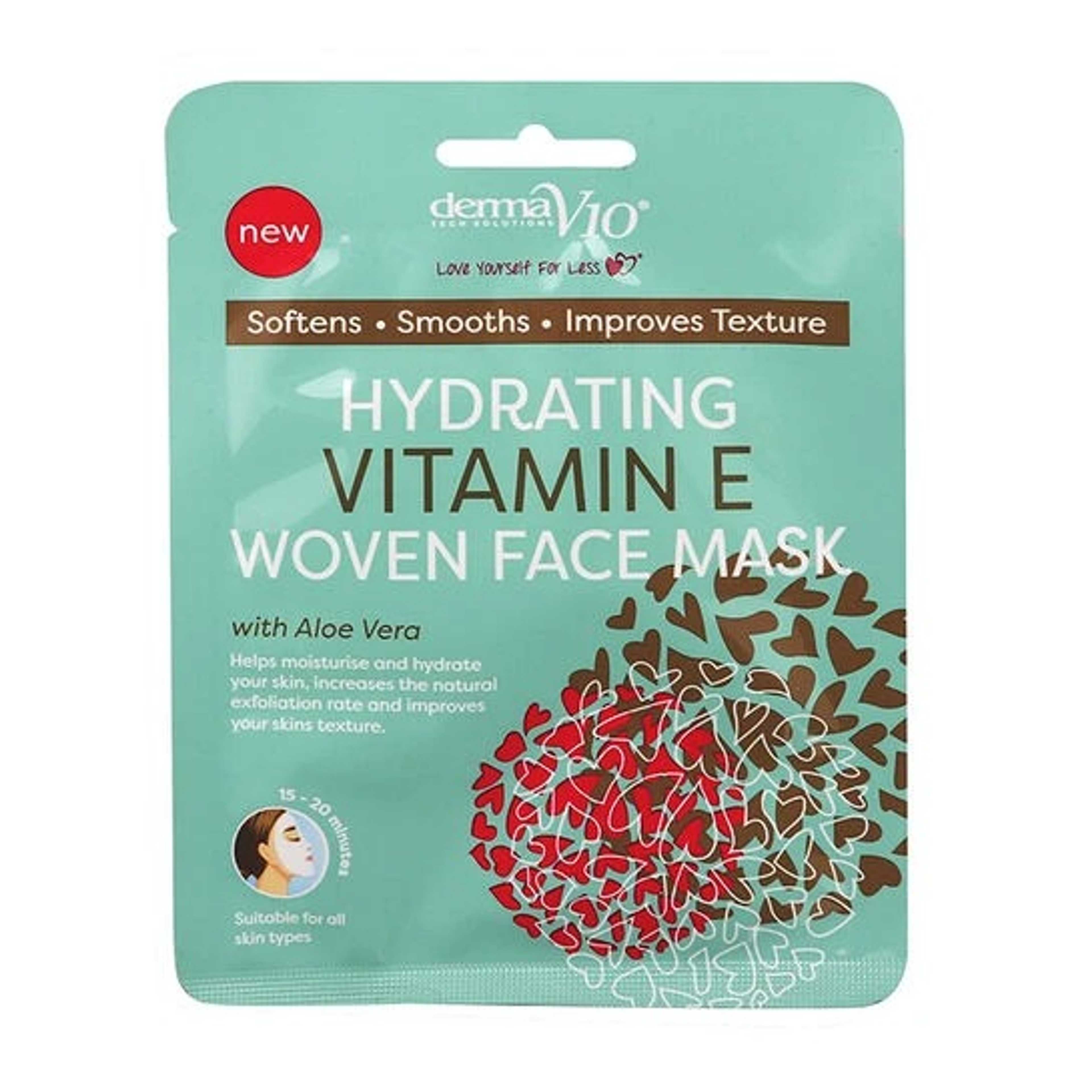 dermaV10 Hydrating Vitamin E Woven face Mask with Aloe Vera