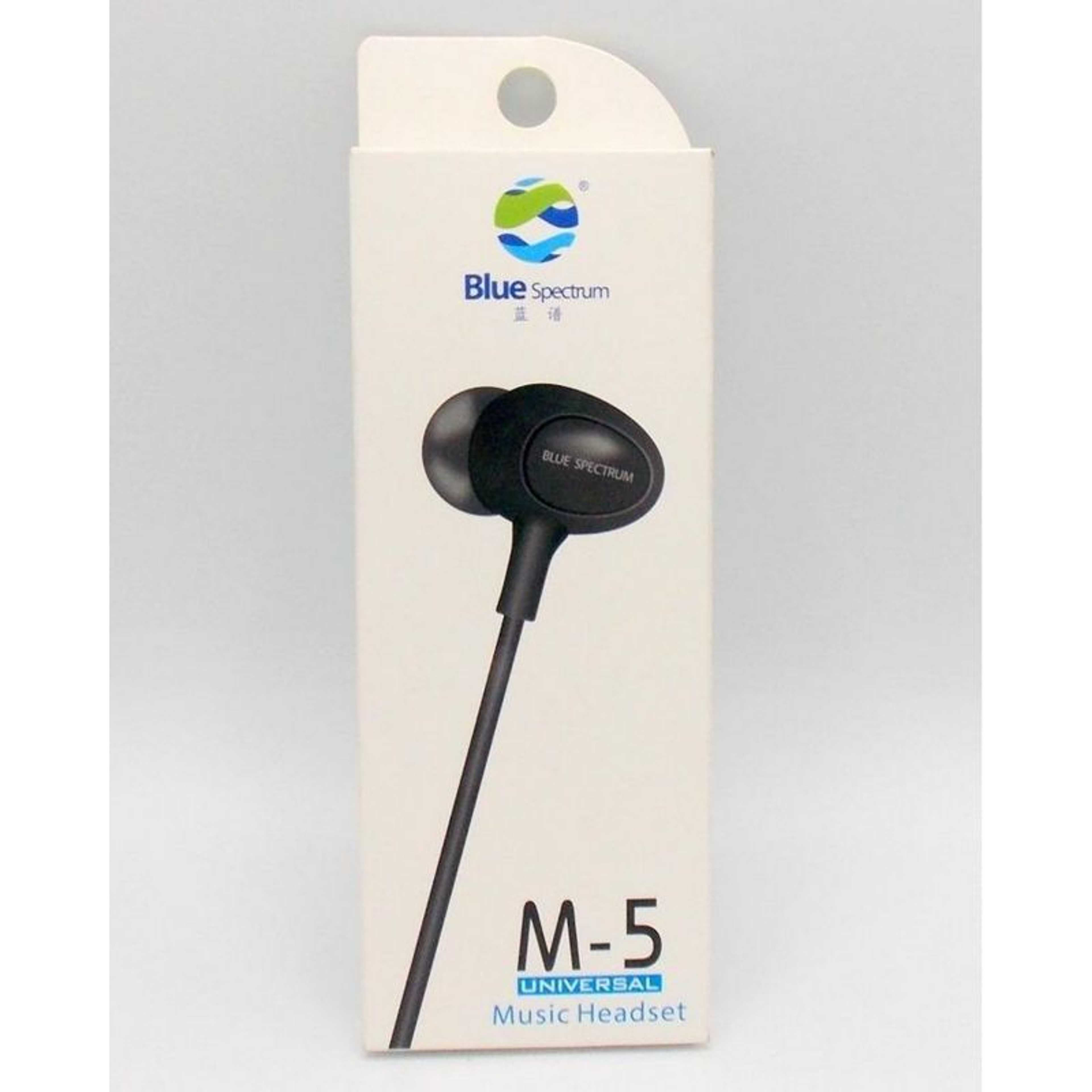 Blue Spectrum M5 Original With Barcode  Handsfree For Android & All Smart Phone Blue Spectrum Stereo Earphones  Black  Original By DukaanWalay.Pk