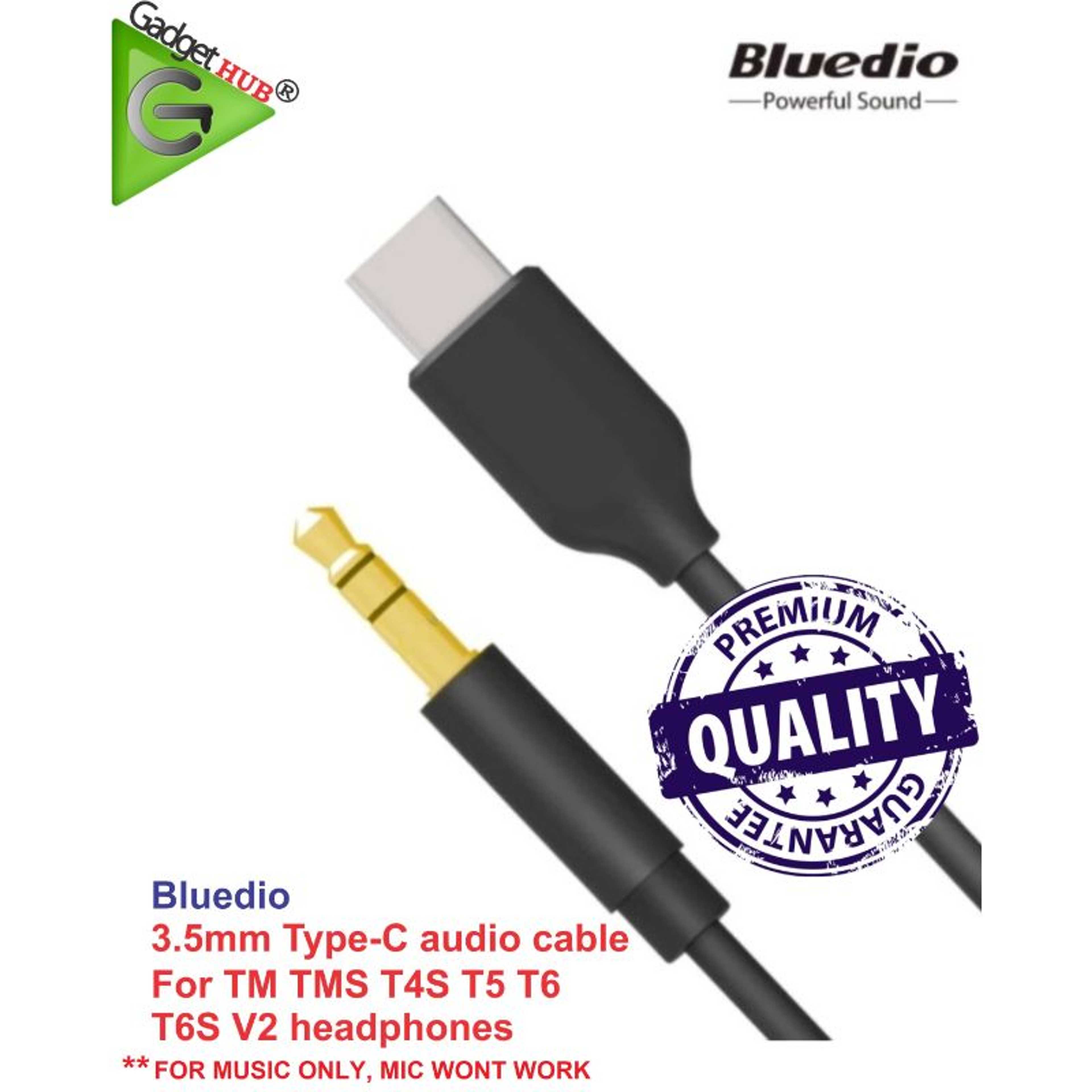 Bluedio Audio cable Type-c to 3.5 mm for Bluedio T6S T5 V2 TM TMS T6 T6S T7 T7 PLUS for computer