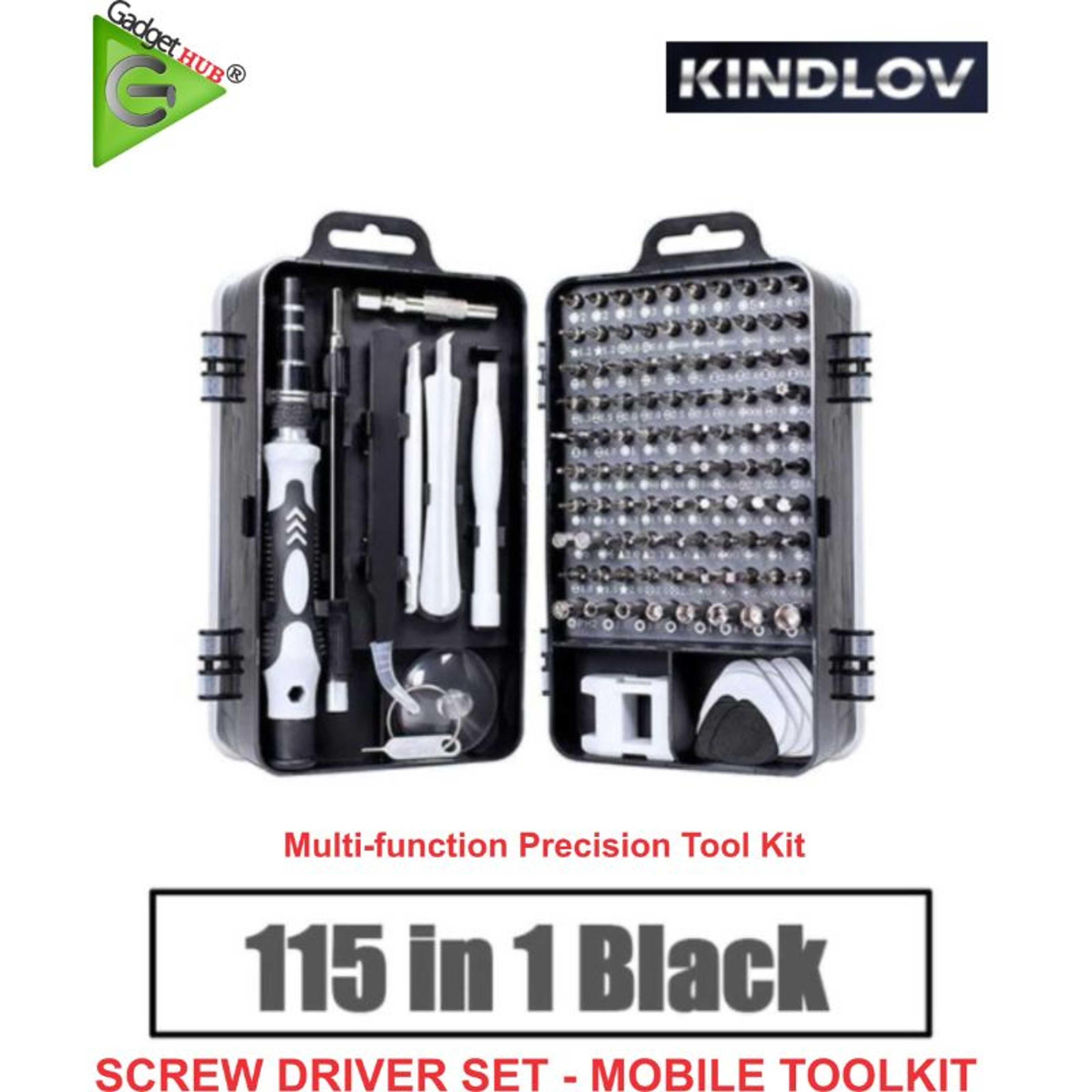 KINDLOV 115 in 1 Screwdriver Set of Screw Driver Bit Set Multi-function Precision Mobile Phone Repair Device Hand Tools Torx Hex