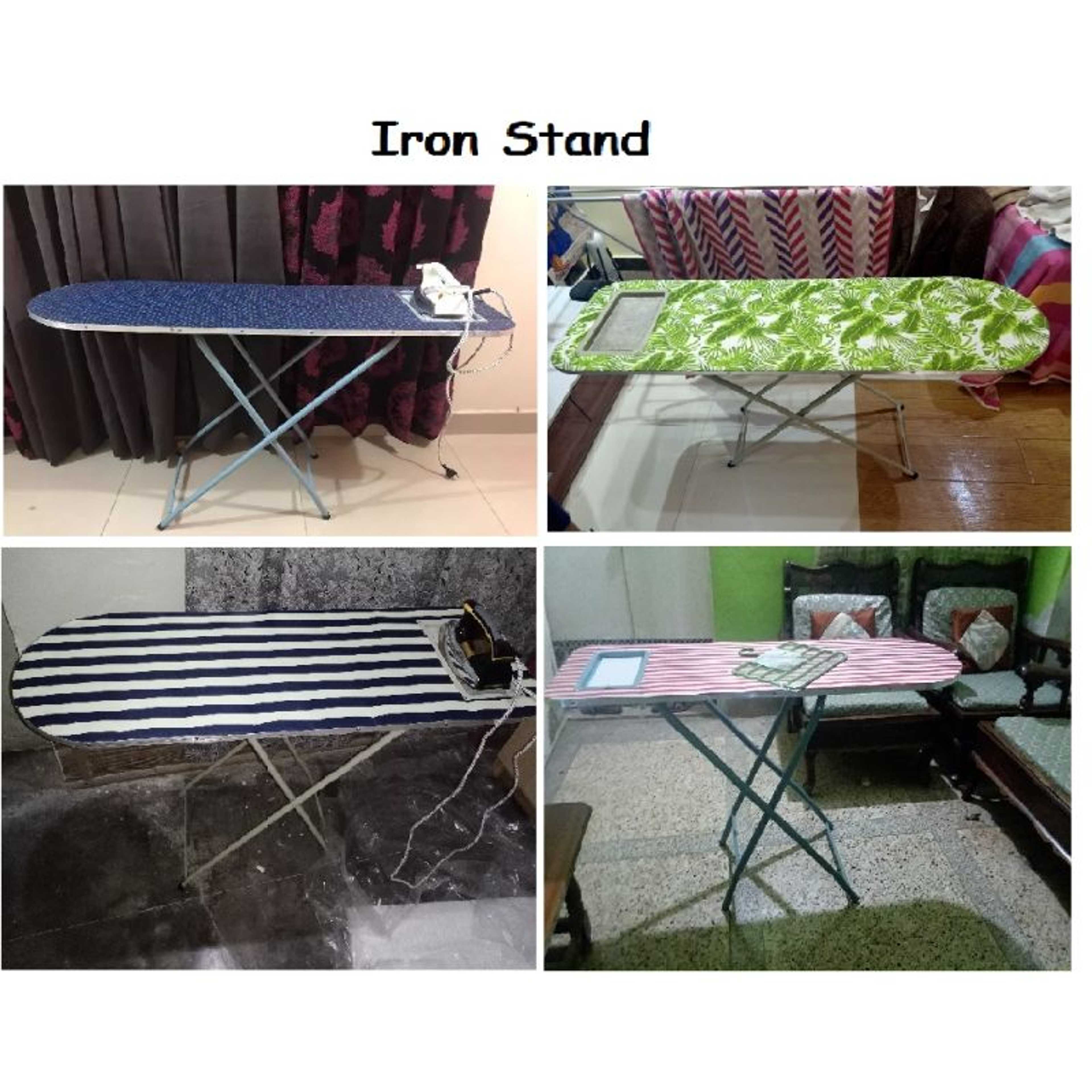 Iron Stand Ironing Board Fold able Adjustable 120*40 cm Multicolor