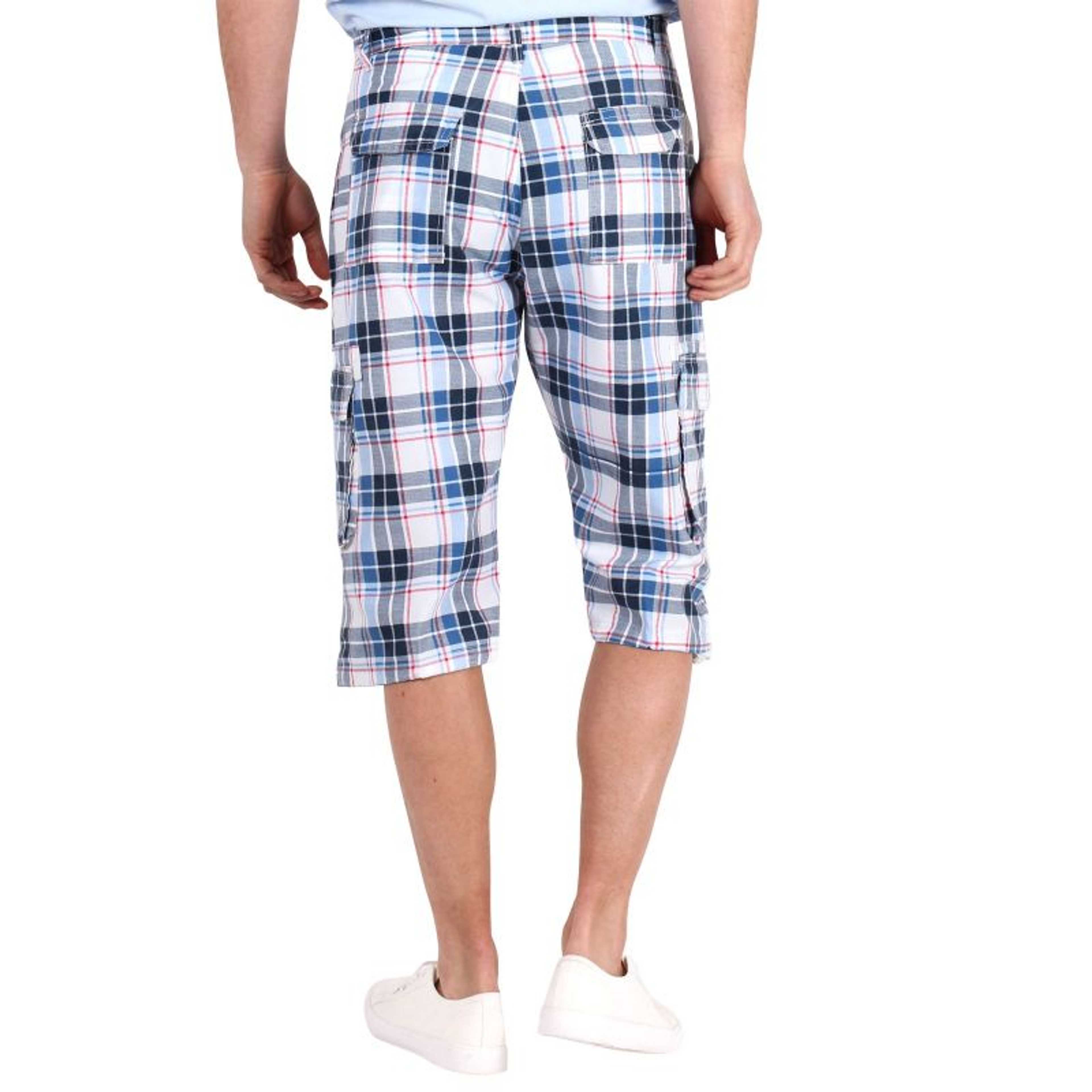 Quarter Cargo Short Multicolor With Length Cotton Checkered Cargo Short for Men (Random Color & Design) - Product Main Image