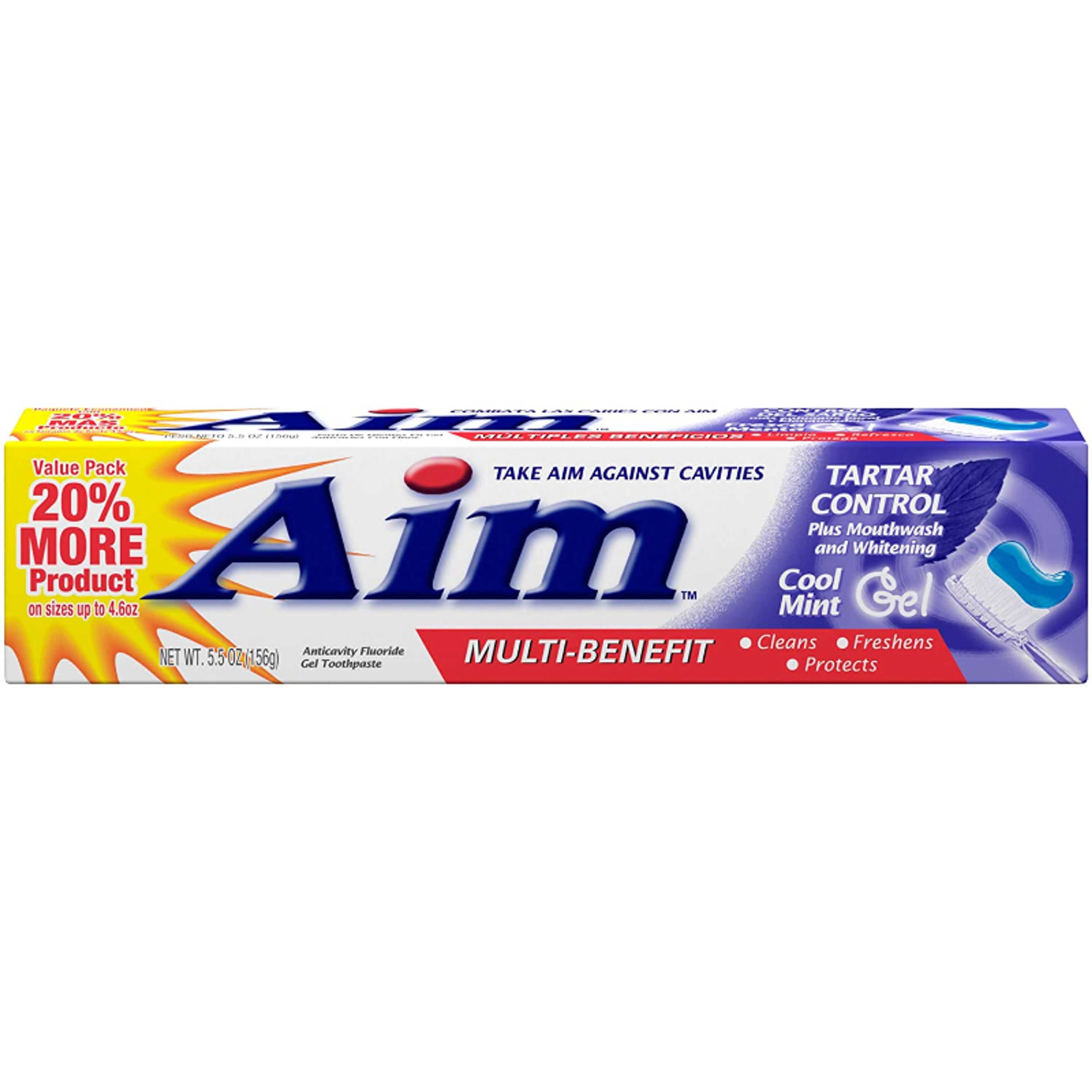 AIM TOOTH PASTE GEL MULTI_BENEFIT TARTAR CONTROL COOL_MINT 156G (Imported)