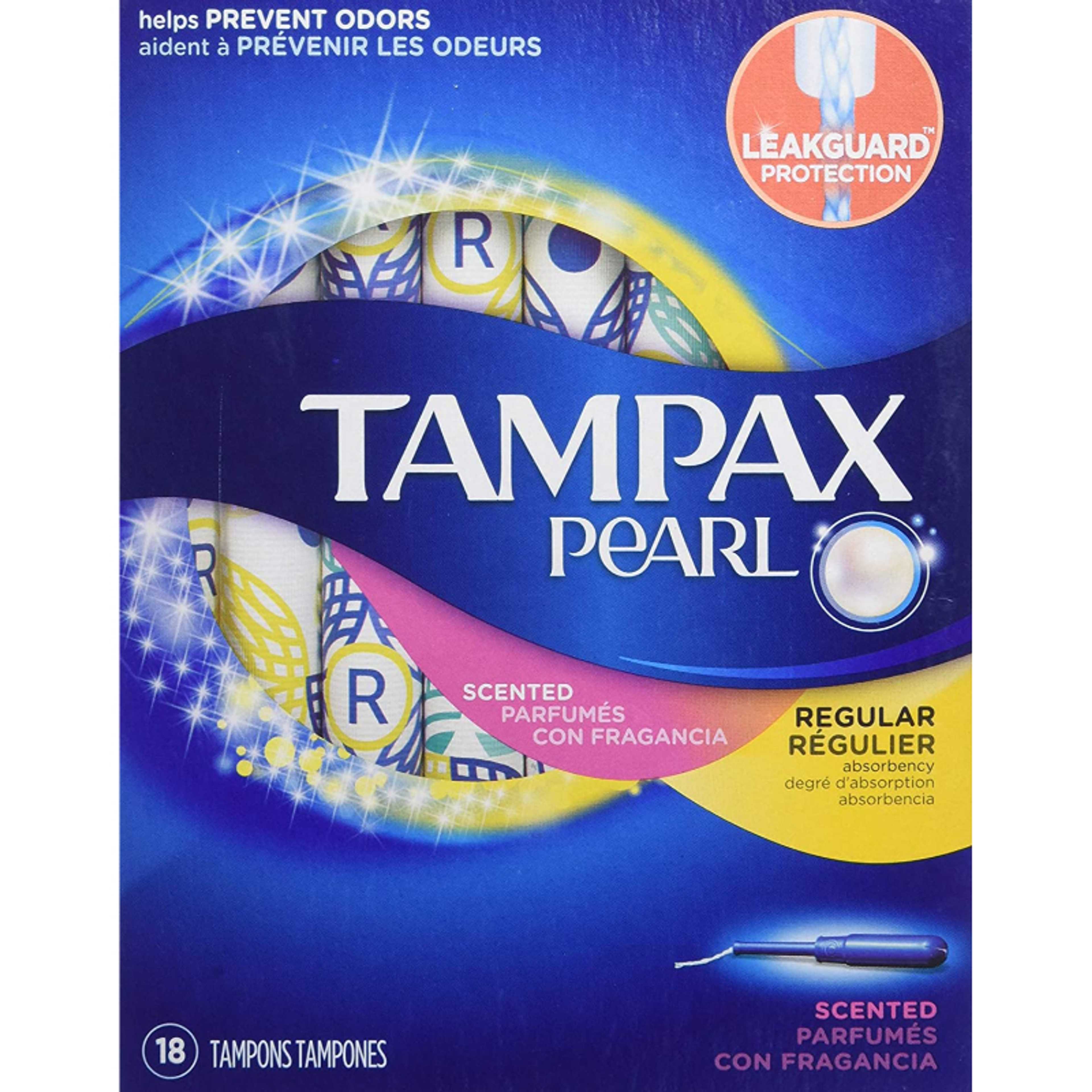 TAMPAX PEARL PLASTIC REGULAR SCENTED 18CT