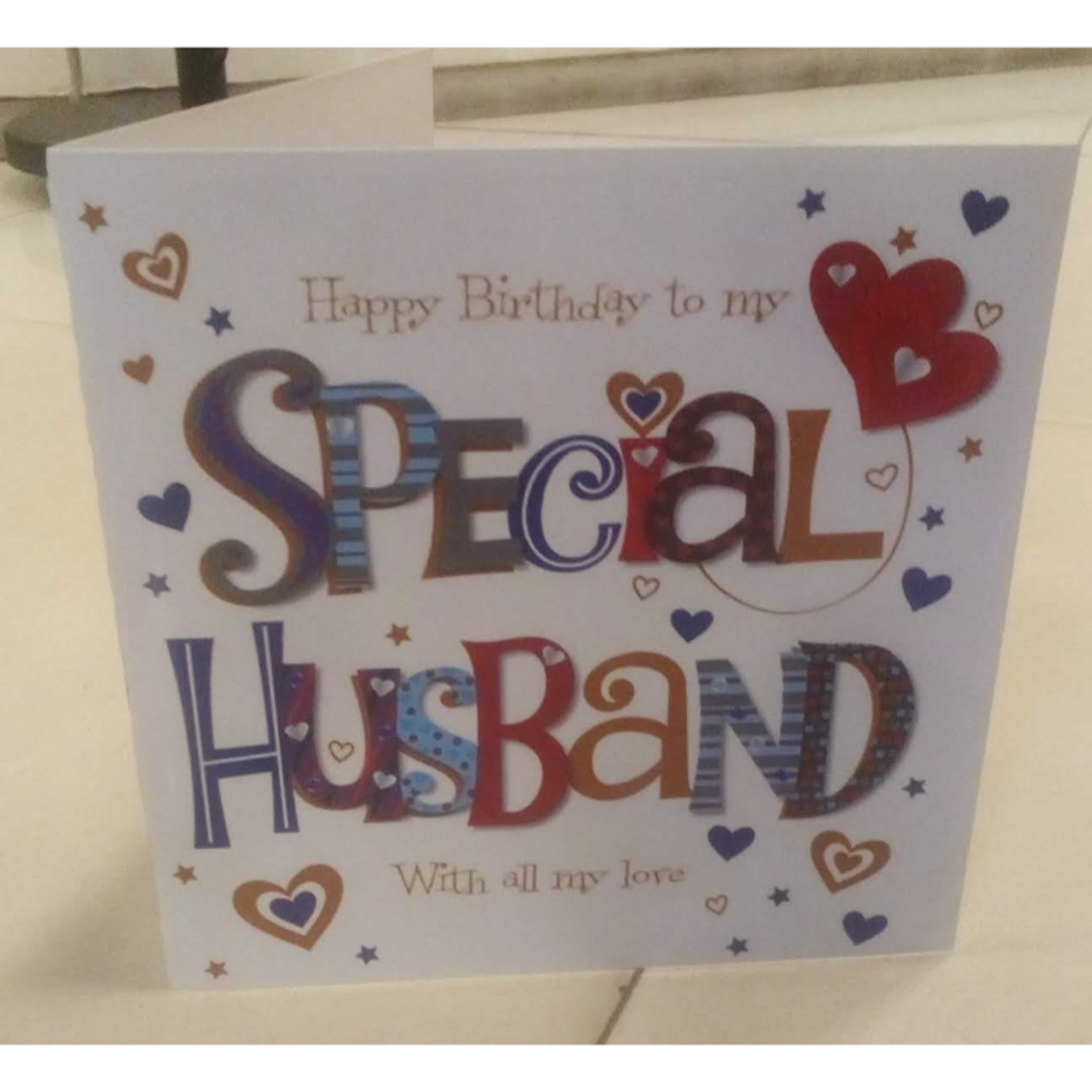 HAPPY BIRTHDAY TO MY HUSBAND / Greeting Card, with ENVELAPE. High Quality marks & spencer card