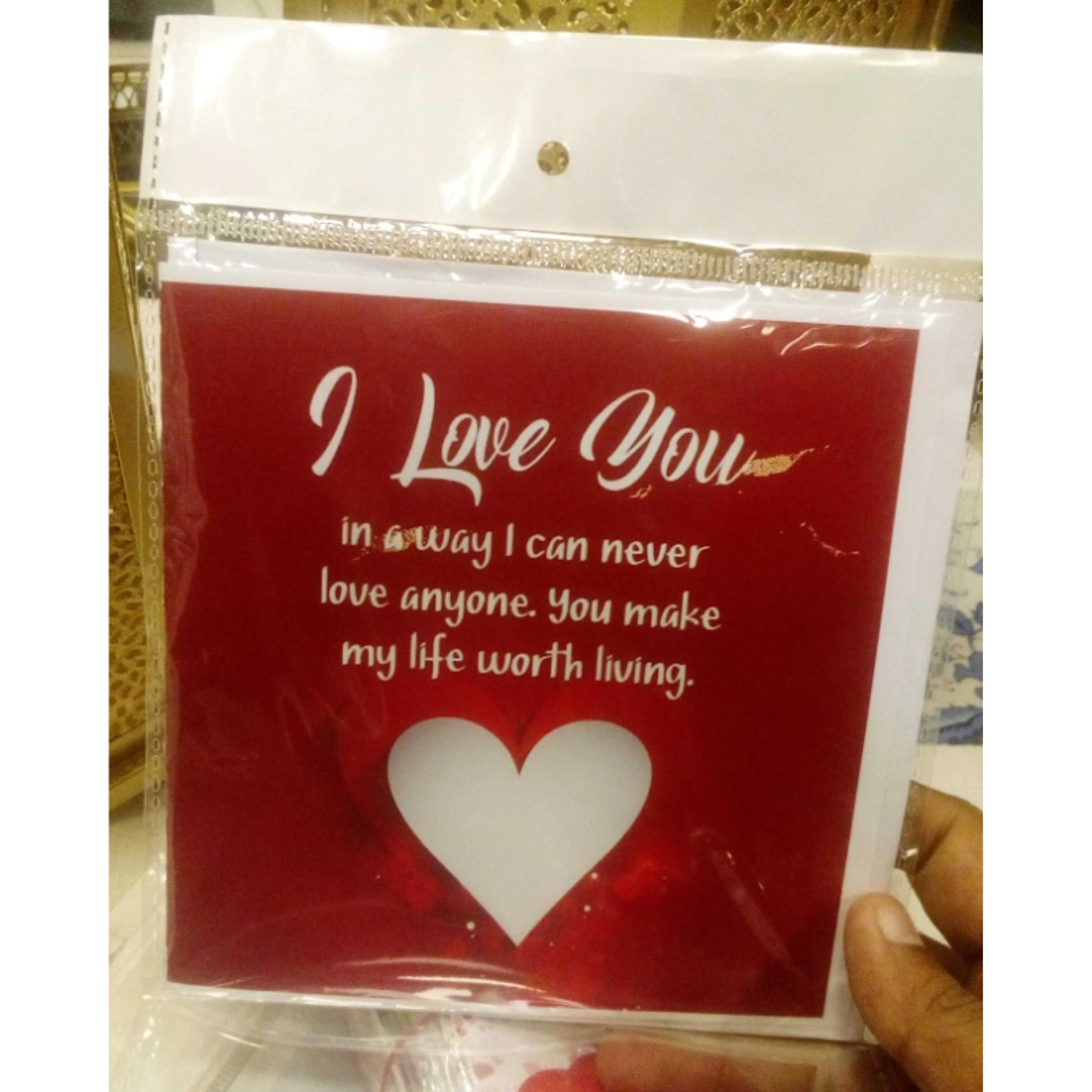 I LOVE YOU CARD WITH ENVELAPE. High Quality , SIZE 6X6 INCHES