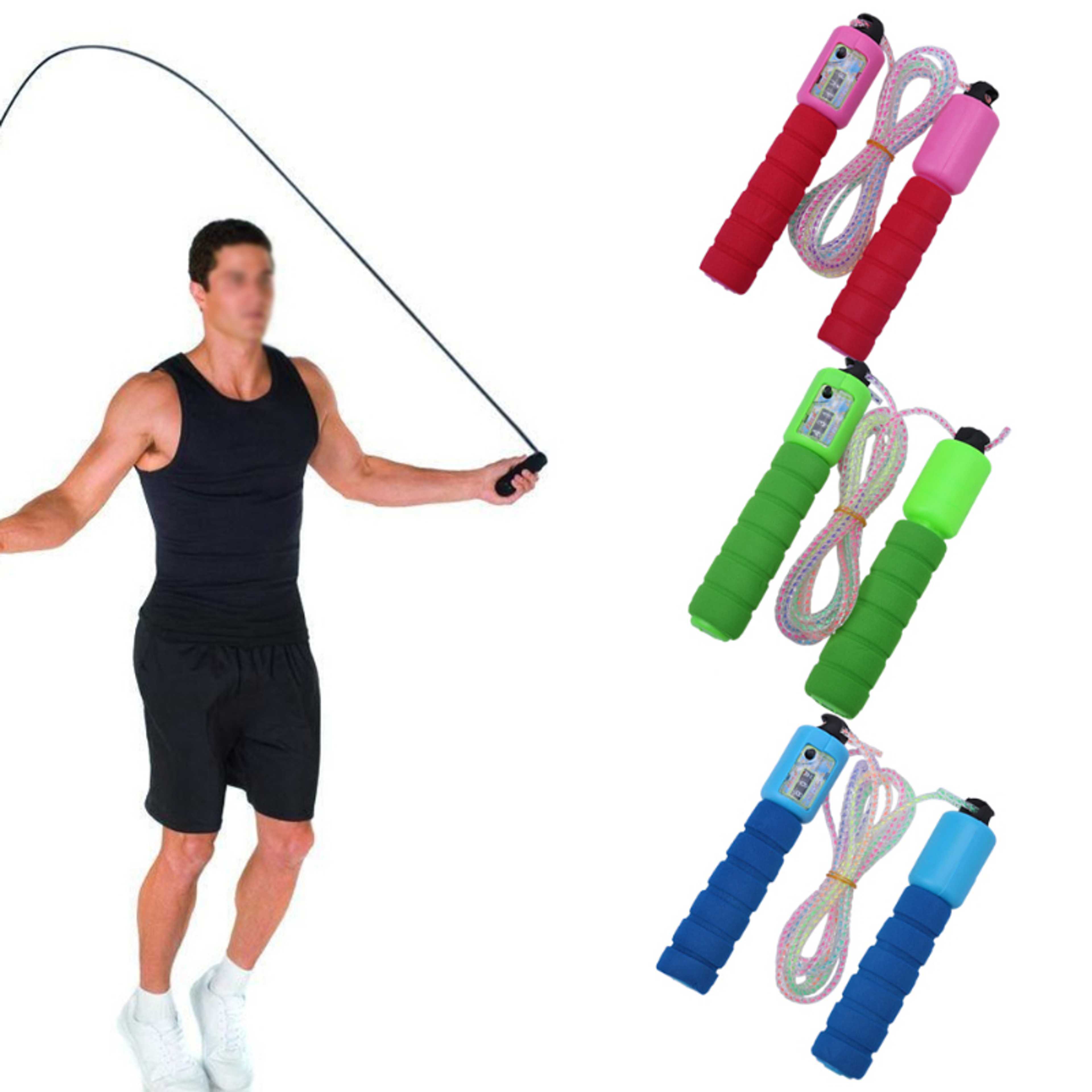 Skipping Rope With Counter Anti slip Rubber Grip & Adjustable Length – Multicoloured - Product Main Image