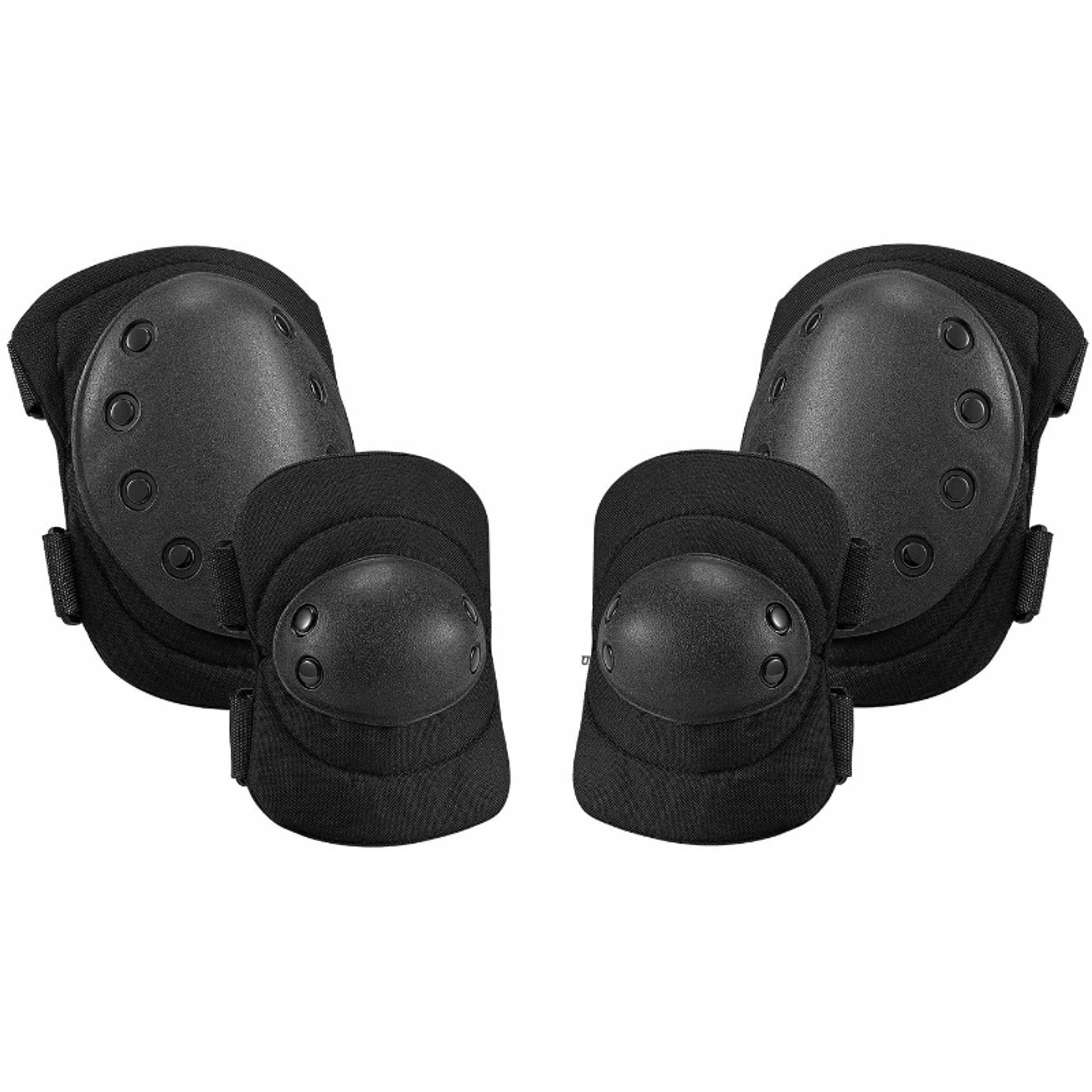 Knee and elbow Pads Classic black for Biker (Round Shape) Black