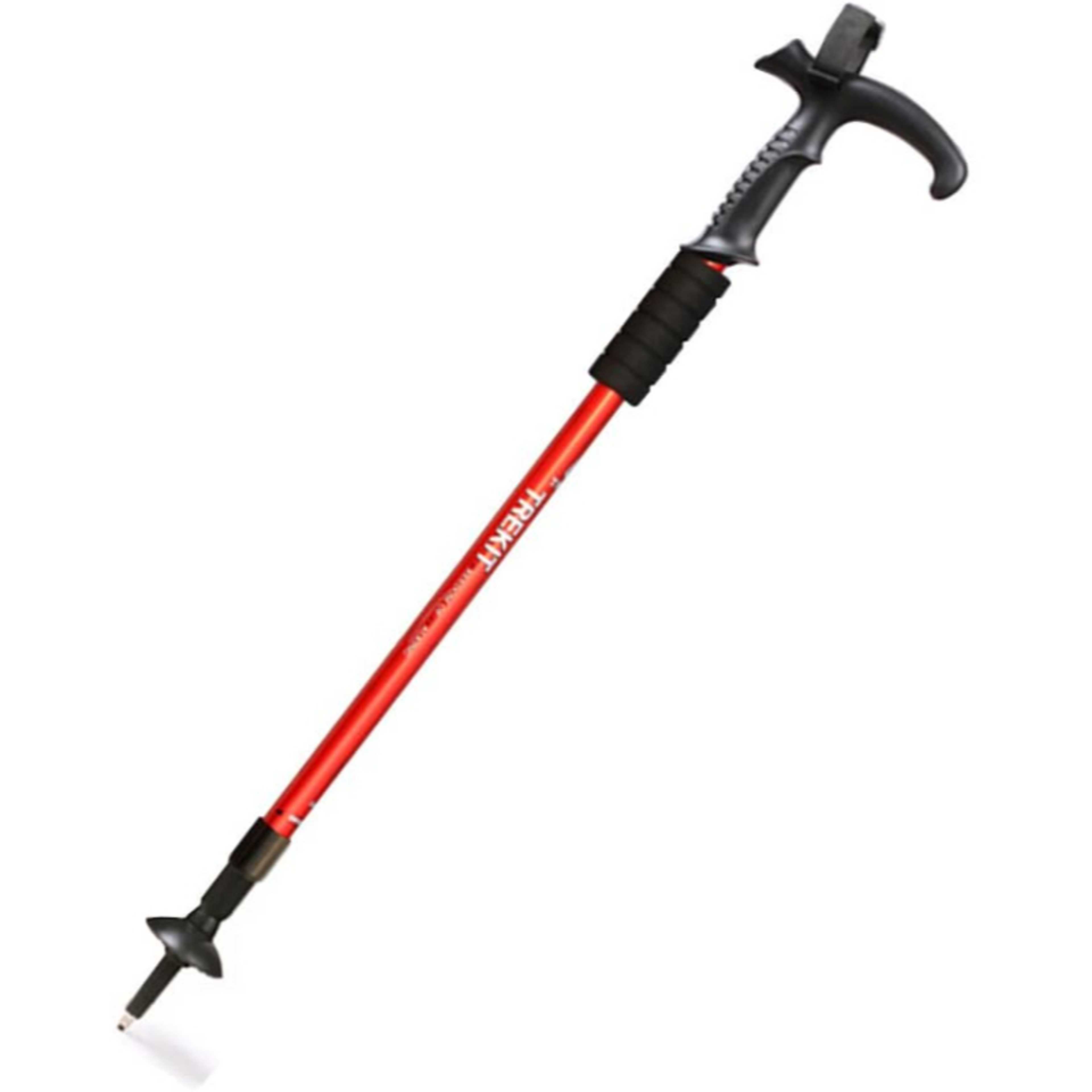 PANDA SUPERSTORE [RED] Durable Adjustable T- Handle Anti-Shock Walking/Trekking Poles - Product Main Image