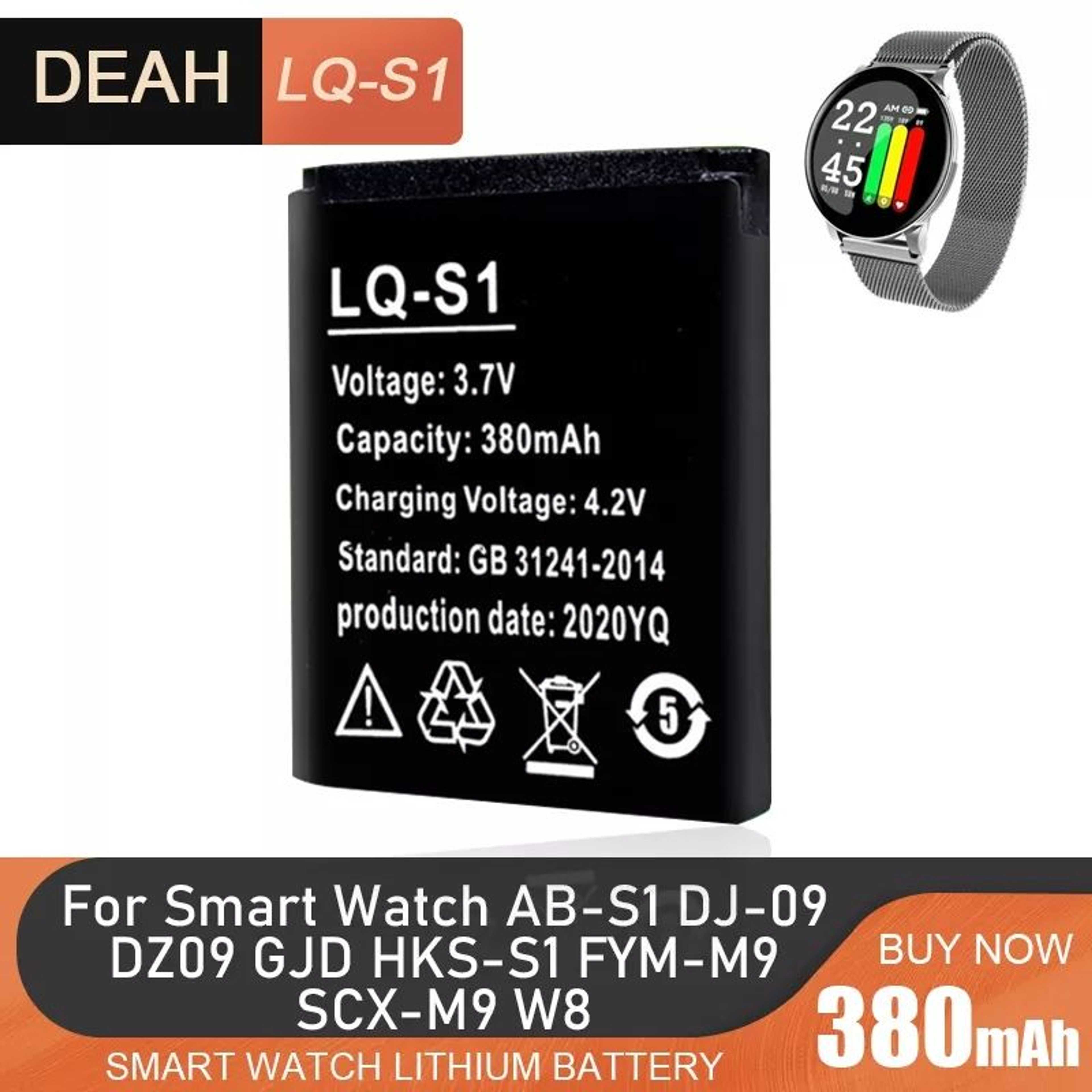 Smart Watch Battery Rechargeable Lithium Battery For AB-S1 DJ-09 GJD HKS-S1 FYM-M9 SCX-M9 QW09 W8S