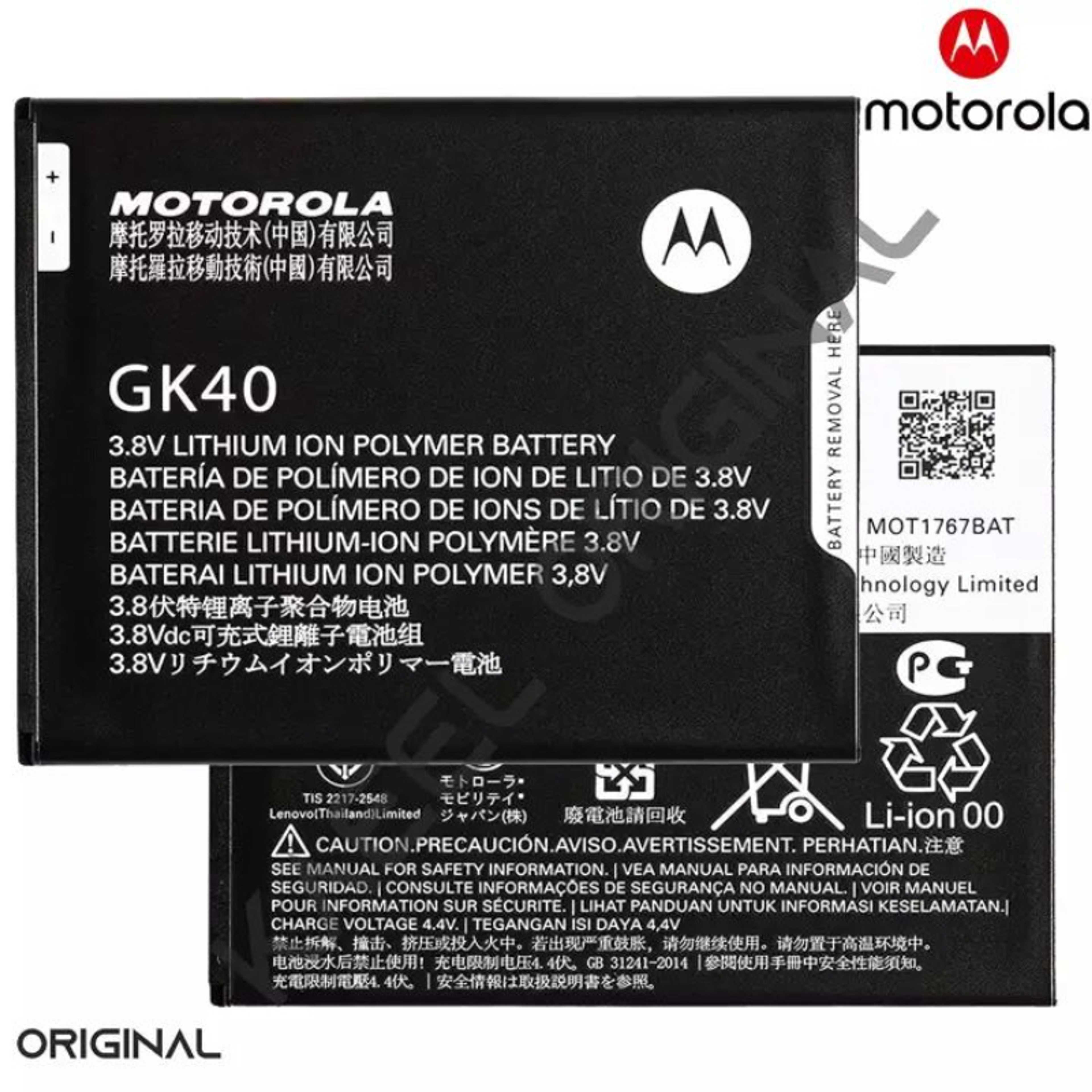 Moto E4 / E5 Play / G5 / G4 Play Original Battery / MT6737 XT1760 XT1762 / GK40 2800 mAh
