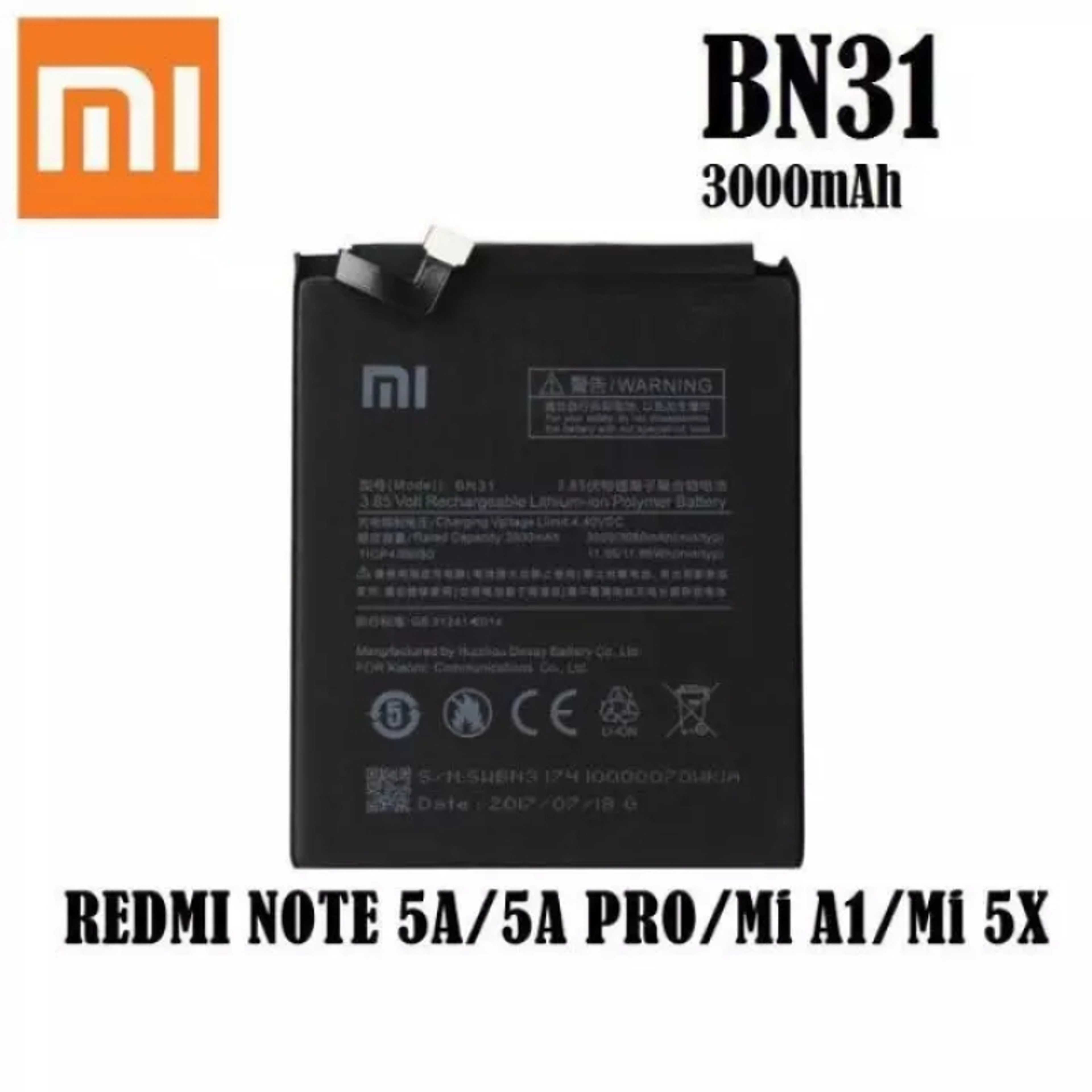 Bn31 Xiaomi Redmi S2 / Mi 5X / Mi A1 Original Battery / 3080 mAh