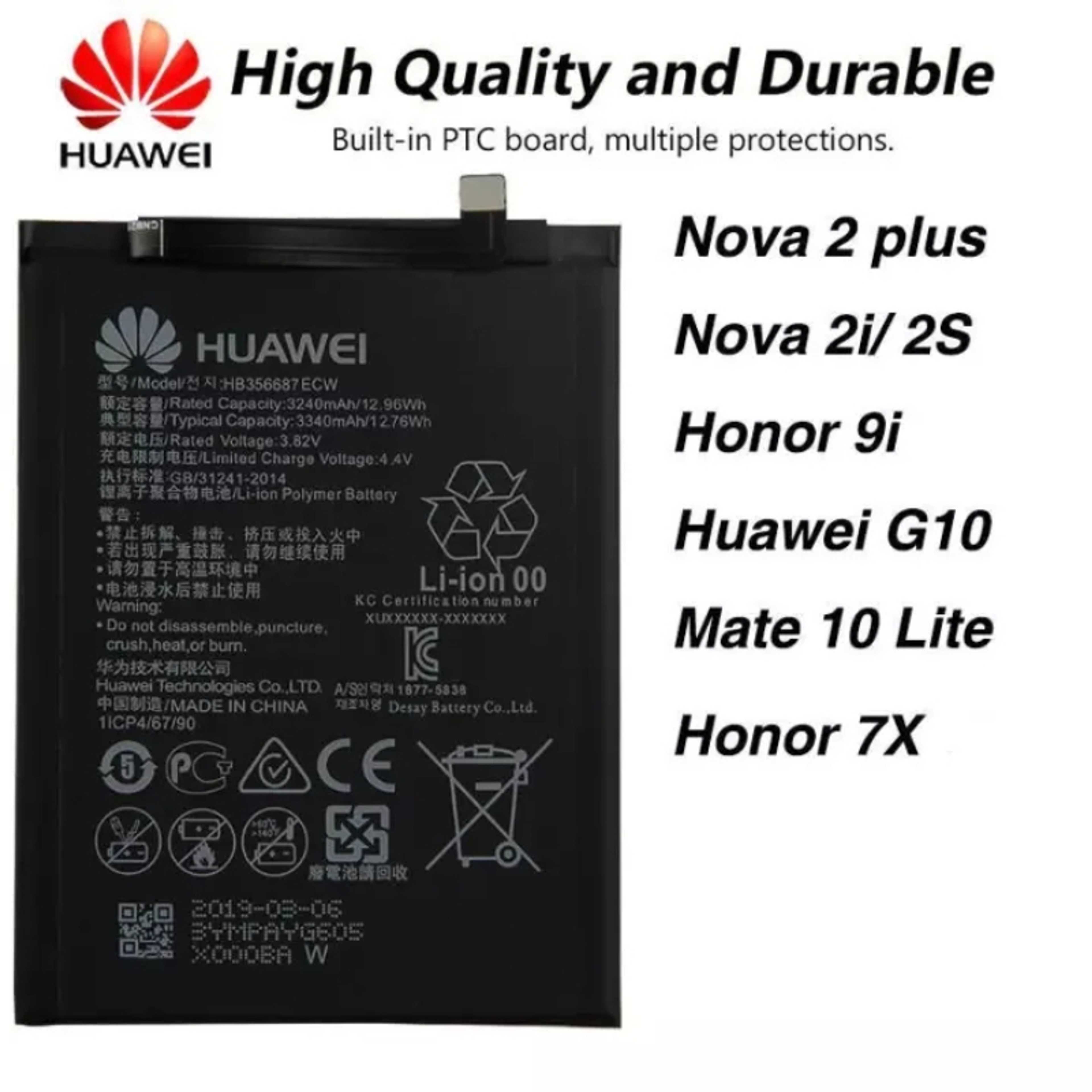 Huawei P30 Lite / Nova 3i / Nova 4E / G10 Original Battery / HB356687ECW 3340 mAh
