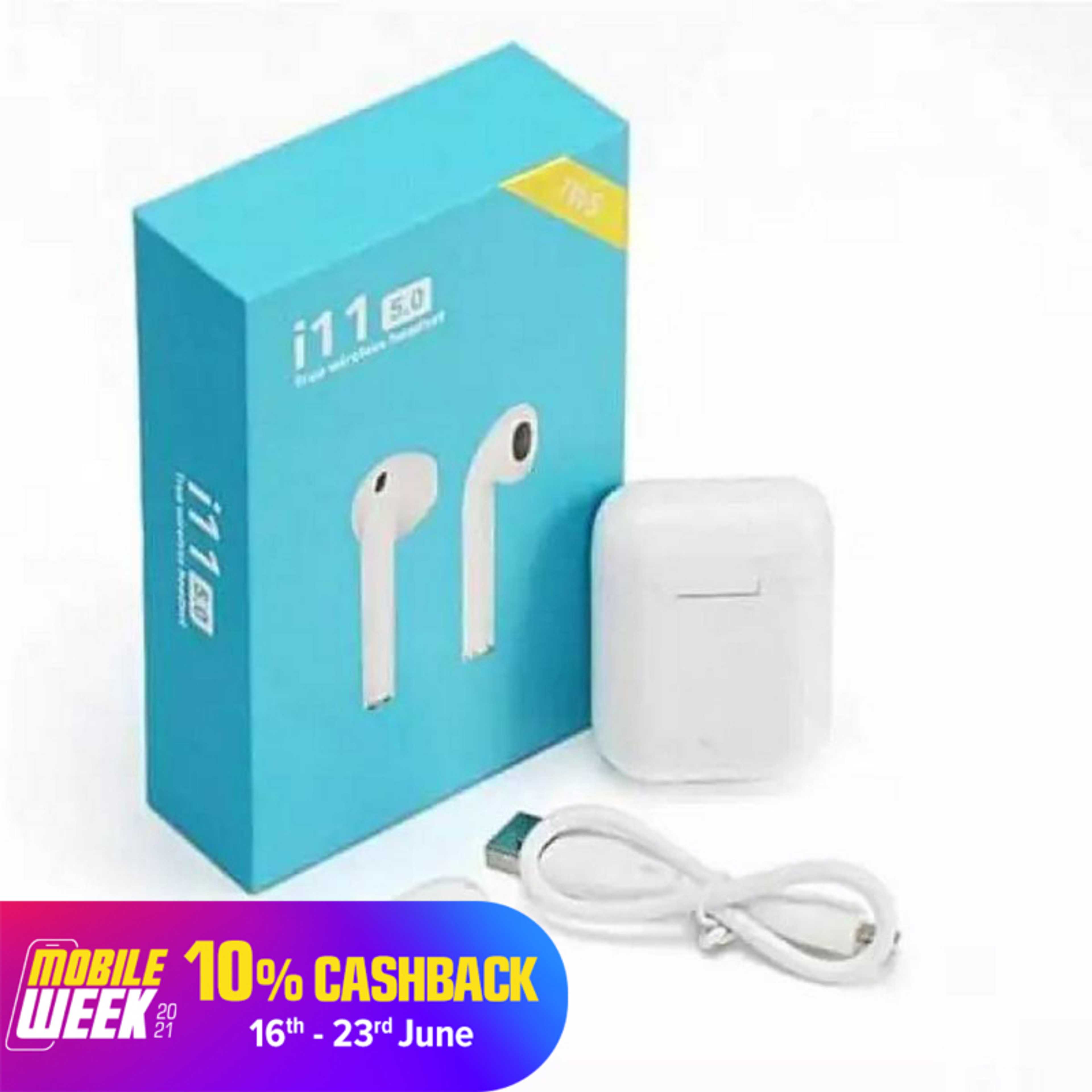 TWS i11 With sensors touch Wireless Earphone V5.0, TWS i11 Wireless Earbuds, TWS i11 Bluetooth, TWS i11 Earbuds - Product Main Image
