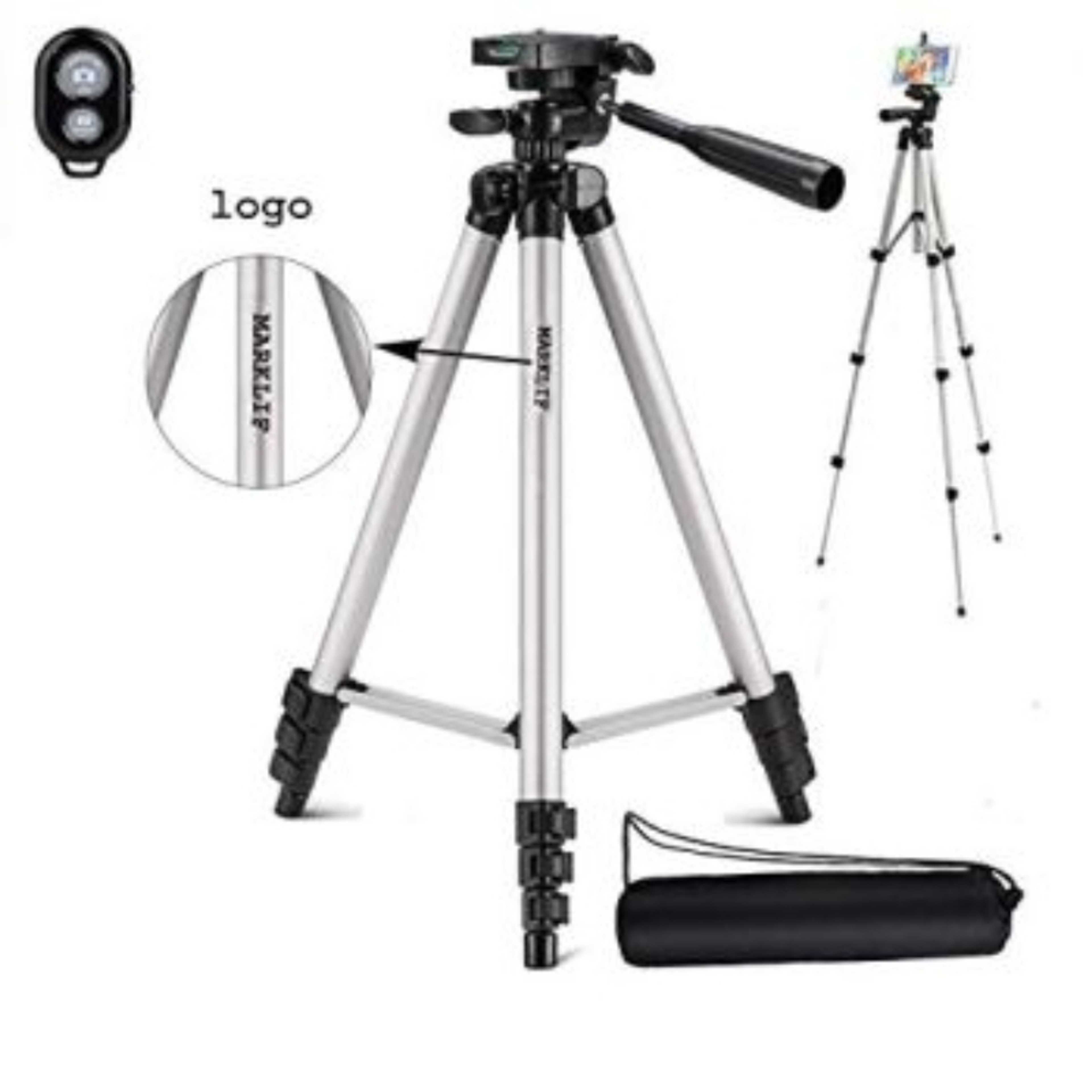 Adjustable Aluminium Alloy Tripod Stand Holder for Mobile Phones 360 mm -1050 mm 1/4 inch Screw Mobile Holder Bracket with Shutter Remote Controller - Product Main Image