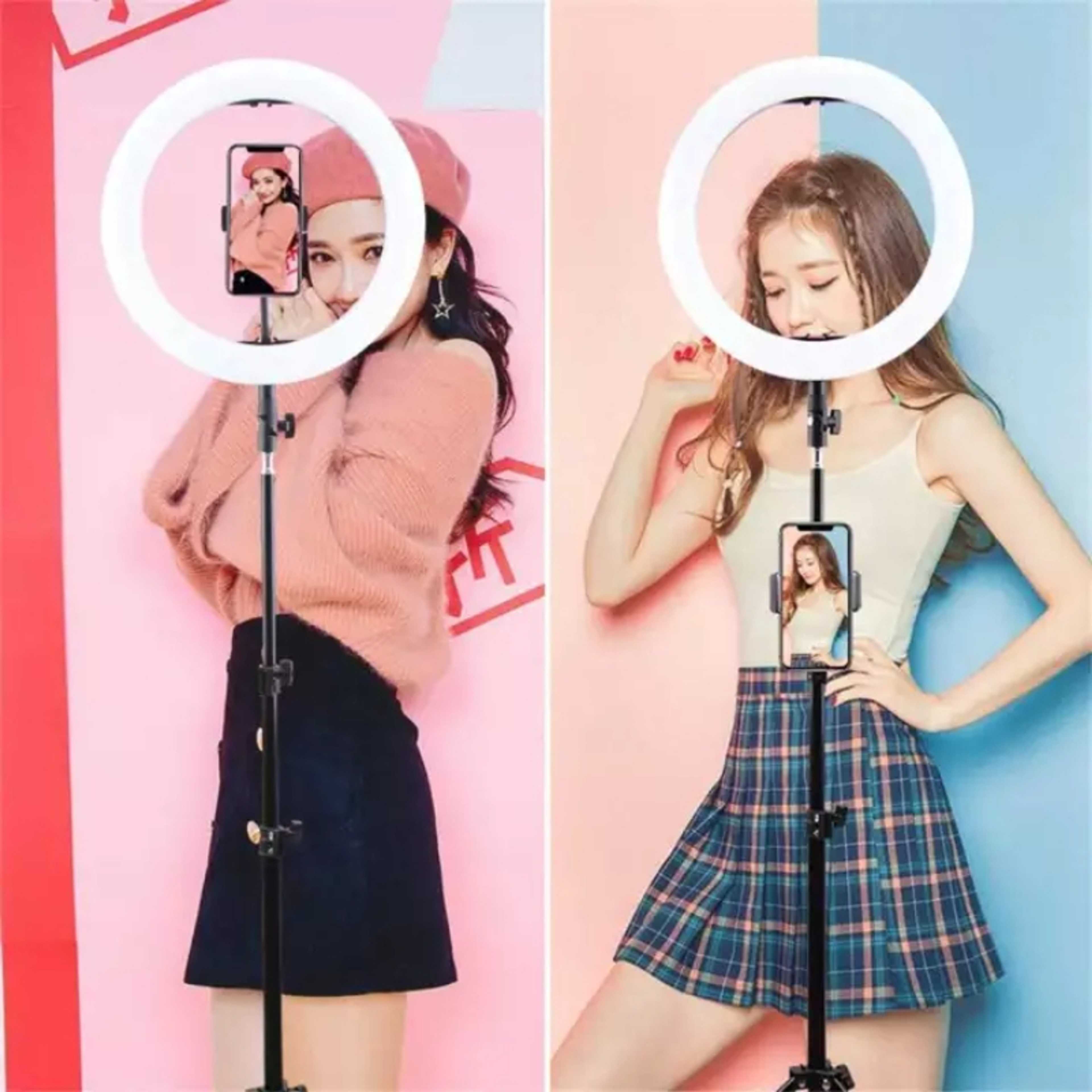 Ring Light  / 26cm With 7.5 inch / 68cm Tripod Stand Fill Light Stepless Dimming Professional Mobile Phone Live LED Ring Photography Selfie Ring Light - Product Main Image