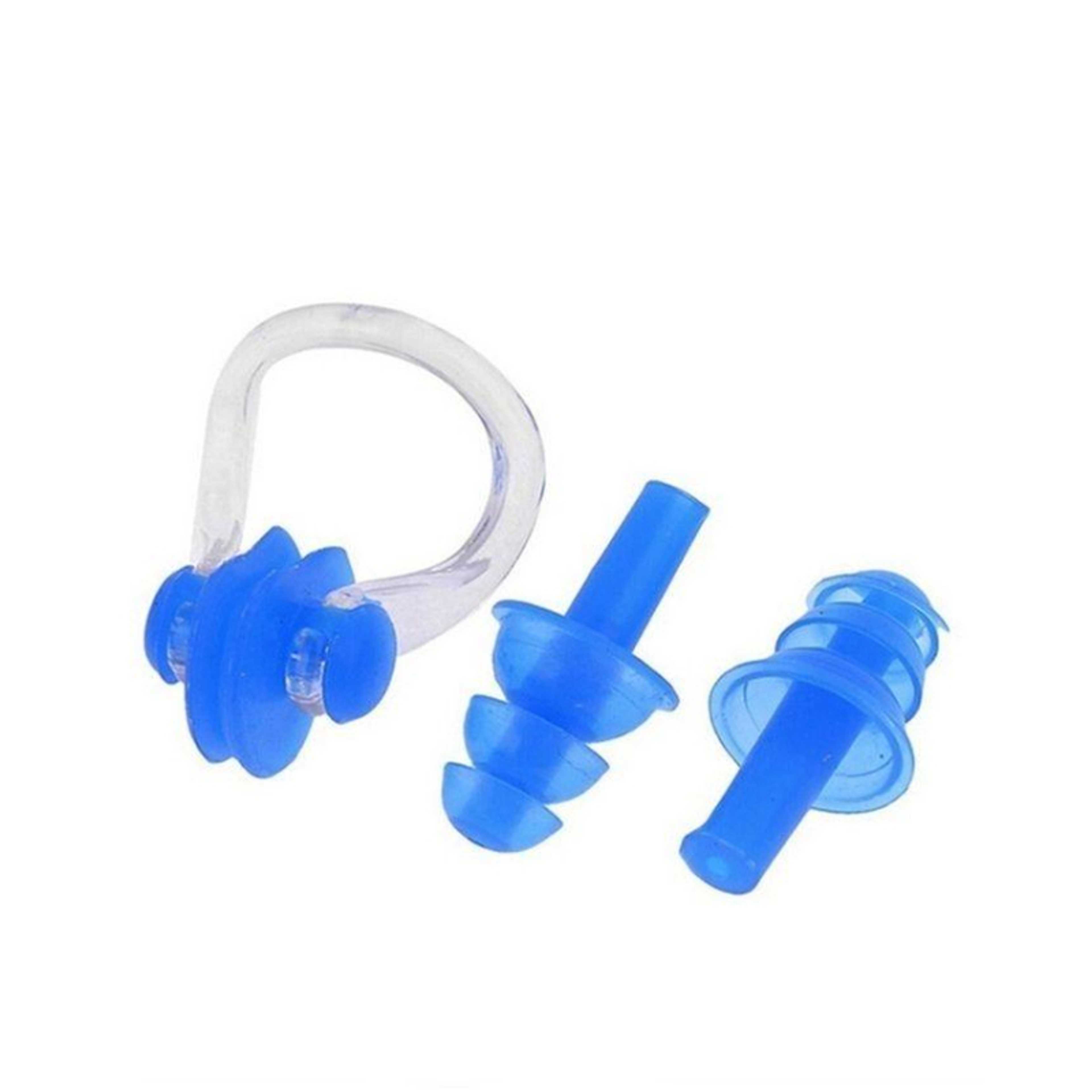 Swimming Silicone Nose Clip With Ear Plugs – MultiColor