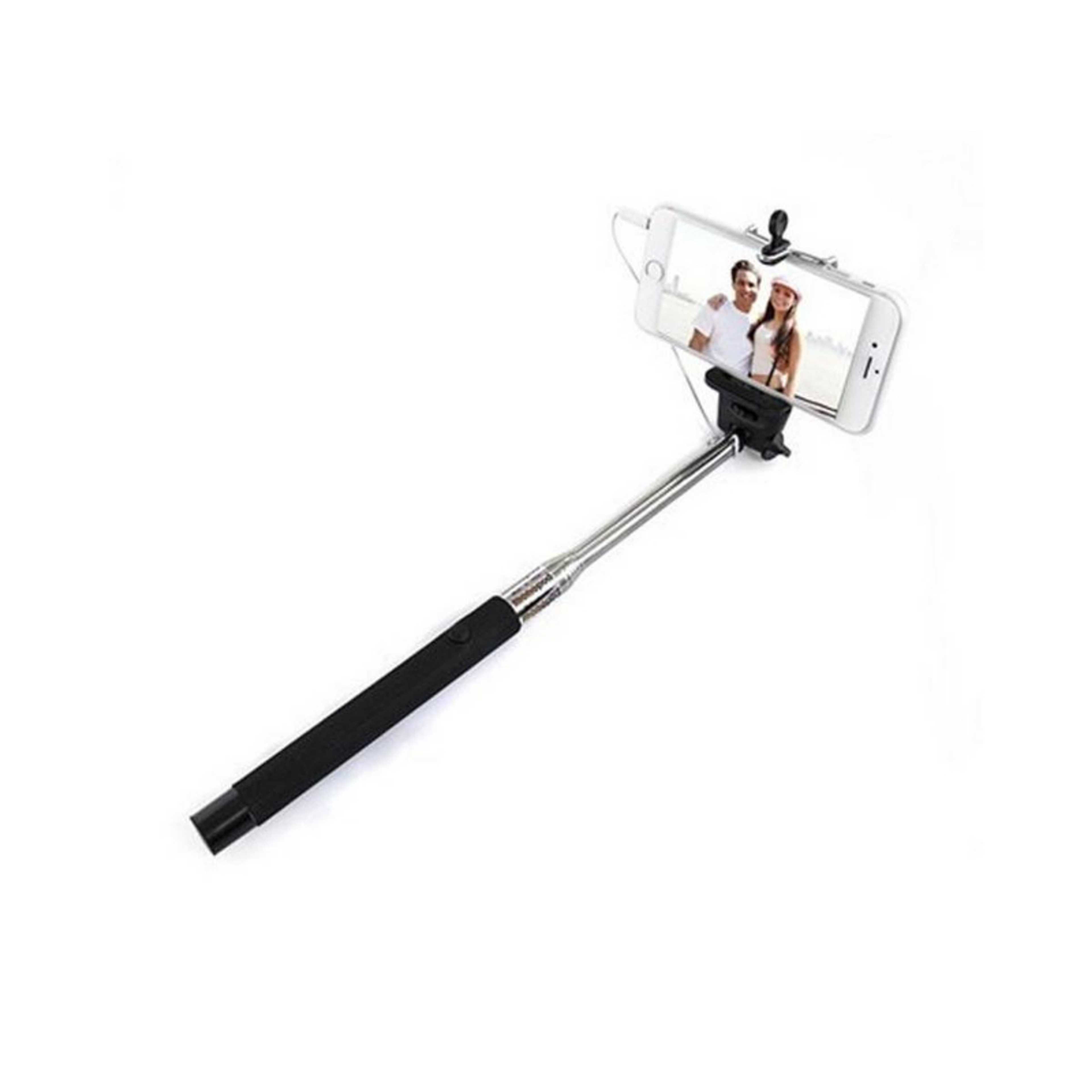 Selfie Stick with Extendable Audio cable wire for Smartphones - Multi-Color