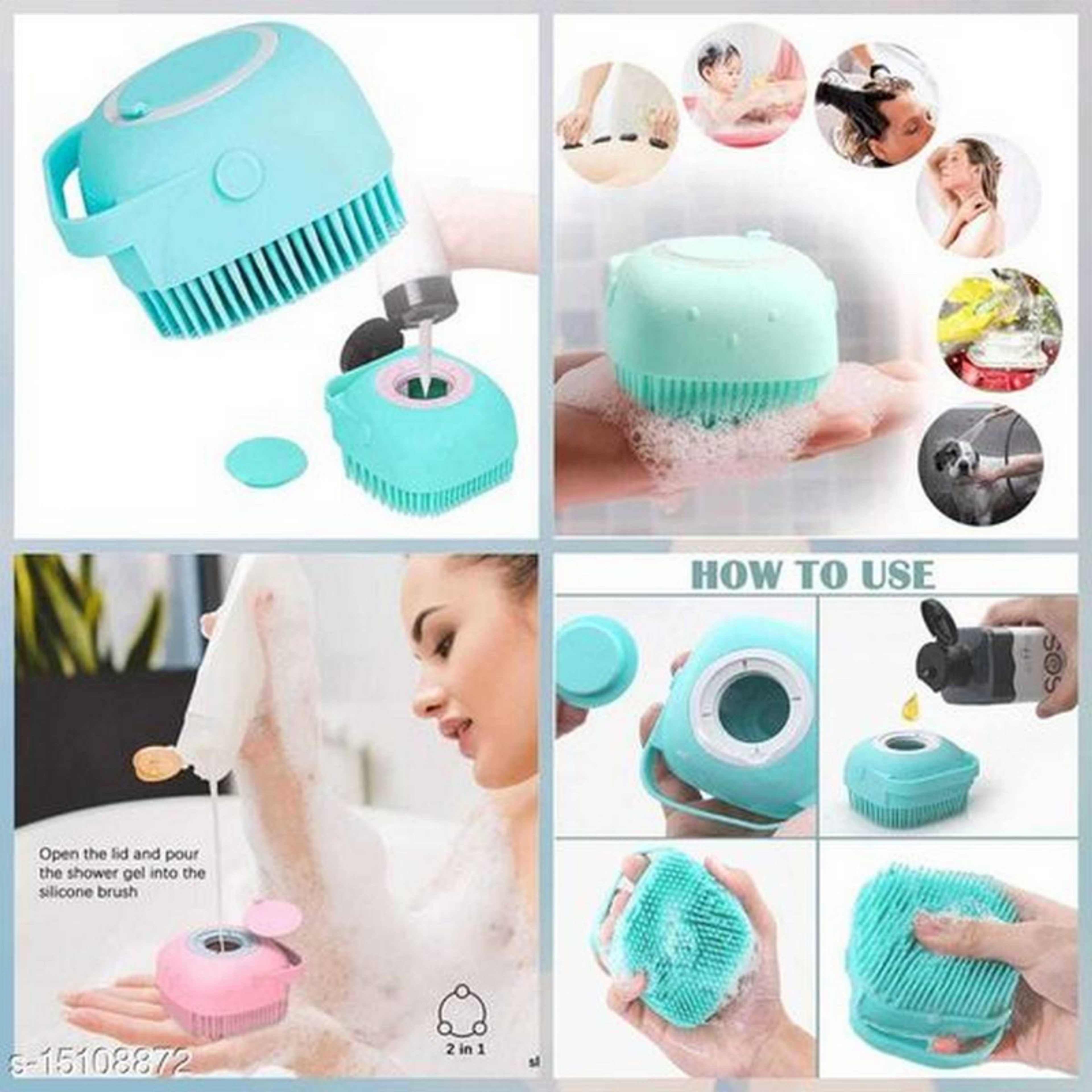 Silicone Bath and Body Shower Brush With Soap Dispenser
