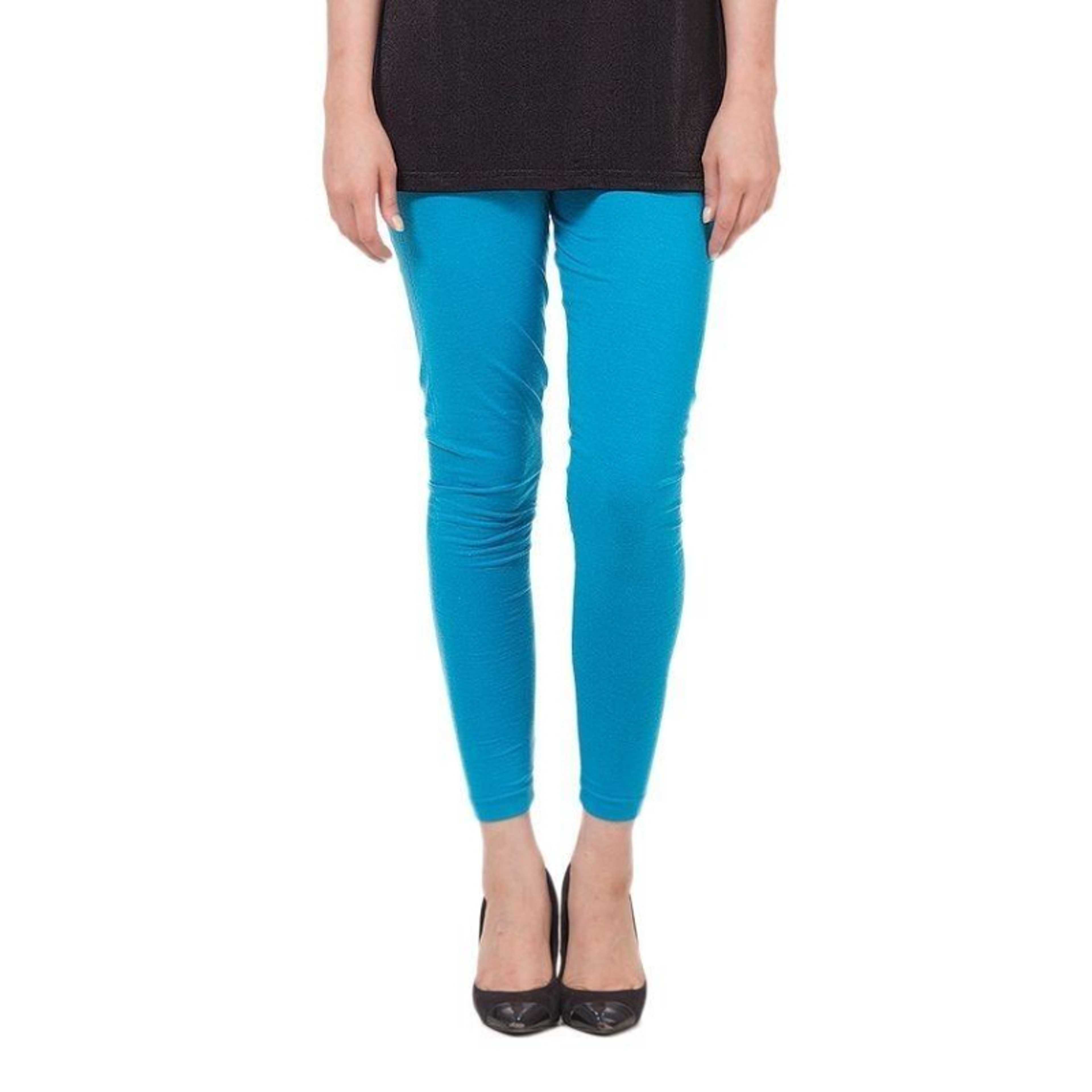 Blue Cotton Tights For Women (One Size)